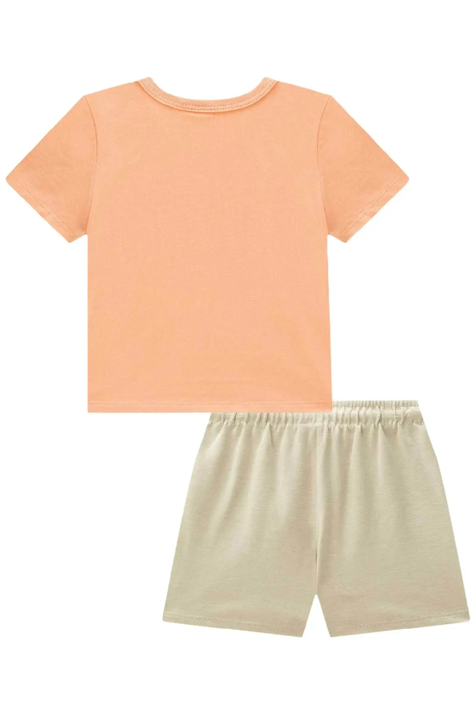 Conjunto de Camiseta em Meia Malha e Bermuda em Malha Alfaiataria com Elastano 86721 LucBoo Bebê Menino