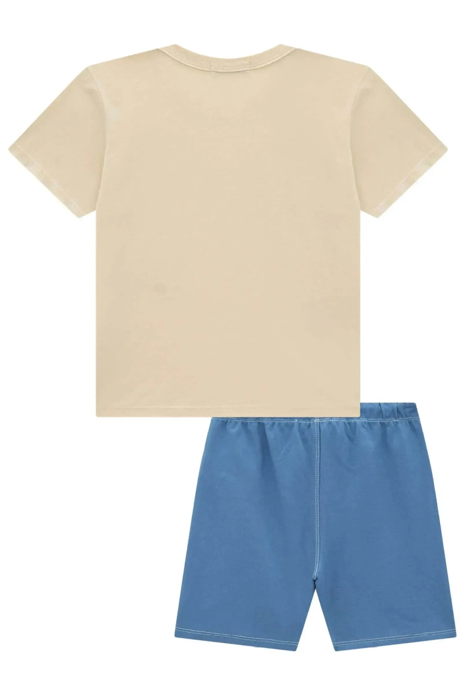 Conjunto de Camiseta em Meia Malha e Bermuda em Malha Alfaiataria com Elastano 95052 LucBoo Infantil Menino