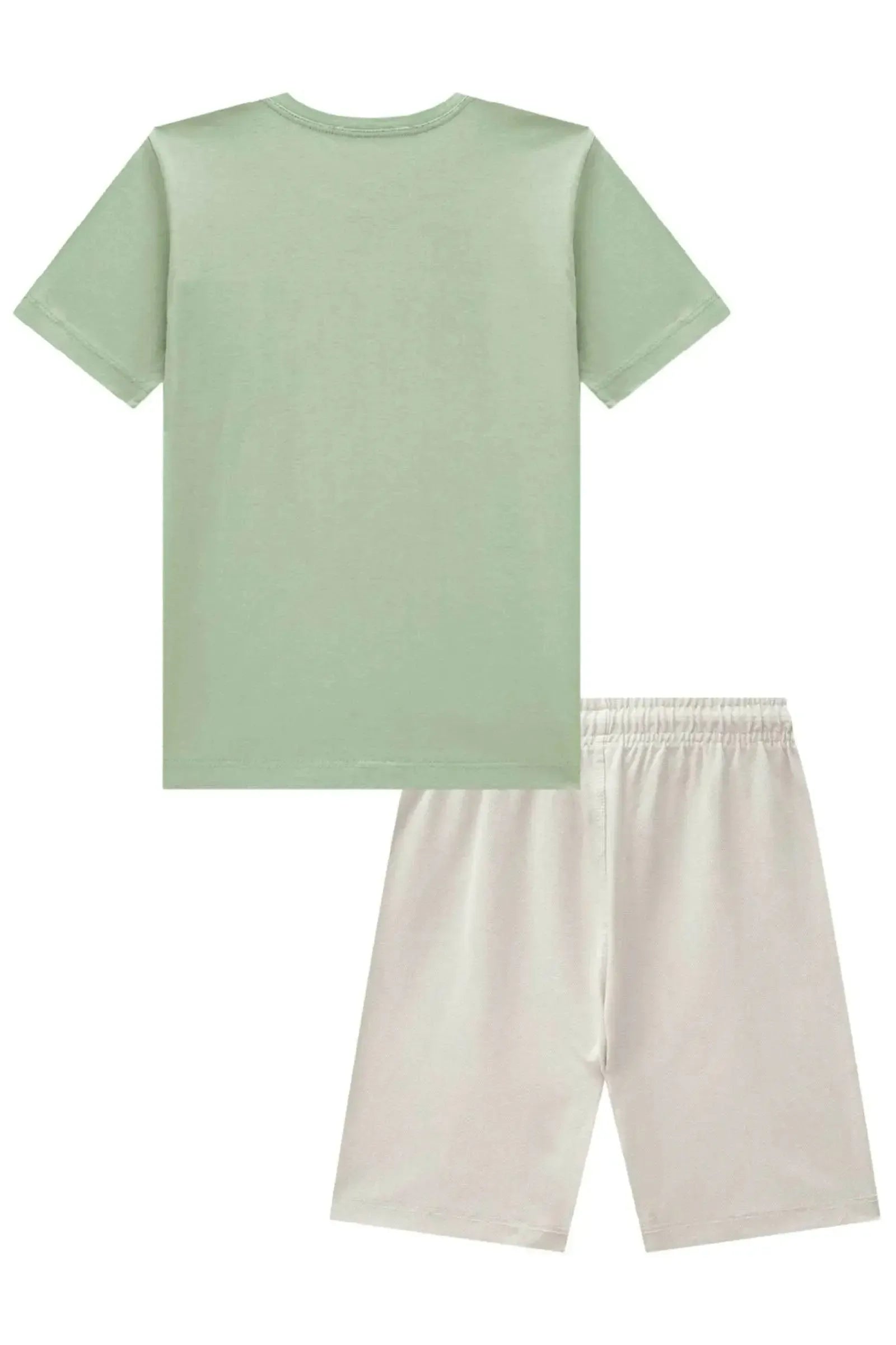 Conjunto de Camiseta em Meia Malha e Bermuda em Malha Fish com Elastano 83604 LucBoo Infantil Menino