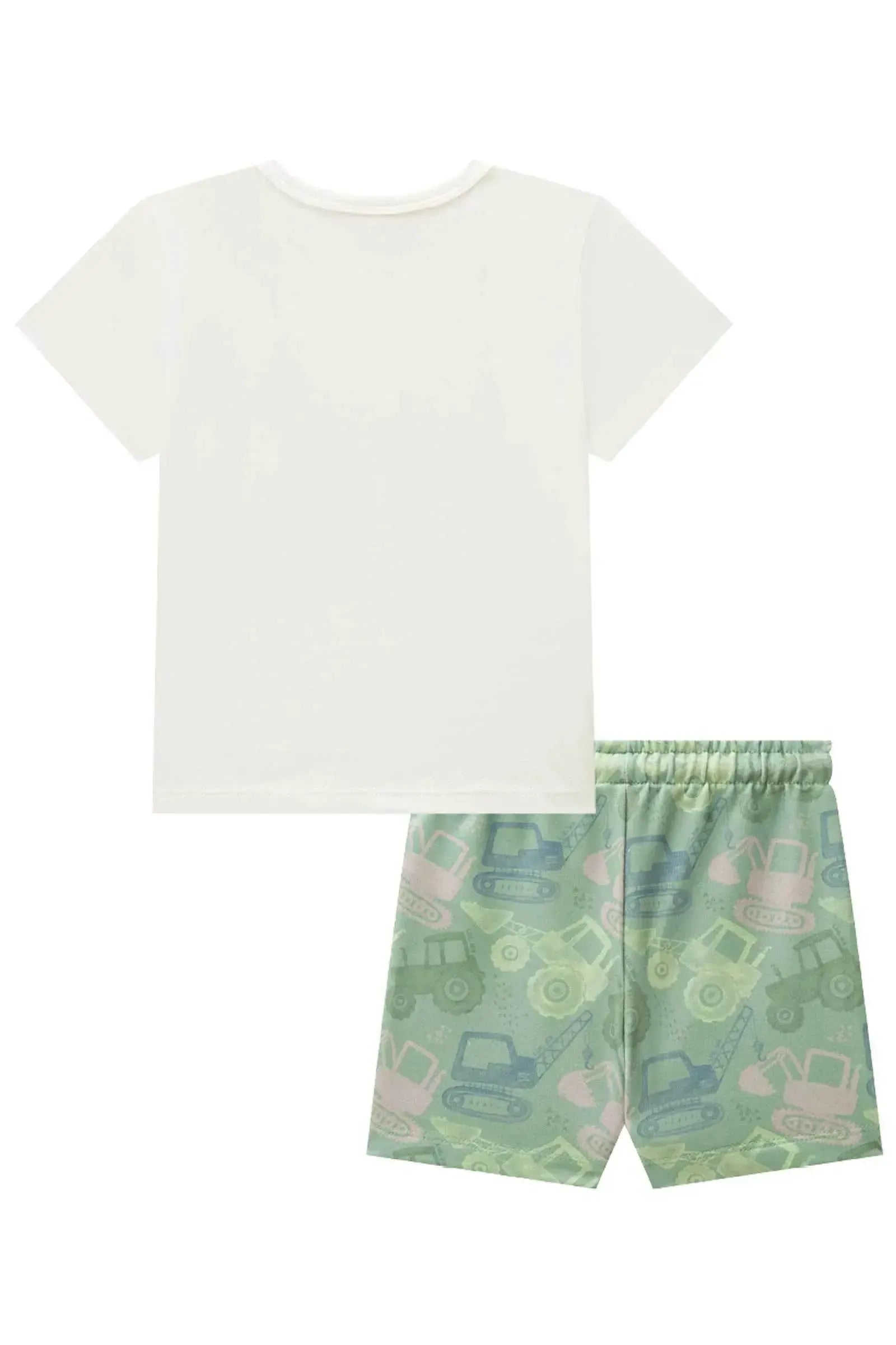 Conjunto de Camiseta em Meia Malha e Bermuda em Molecotton 83841 LucBoo Bebê Menino