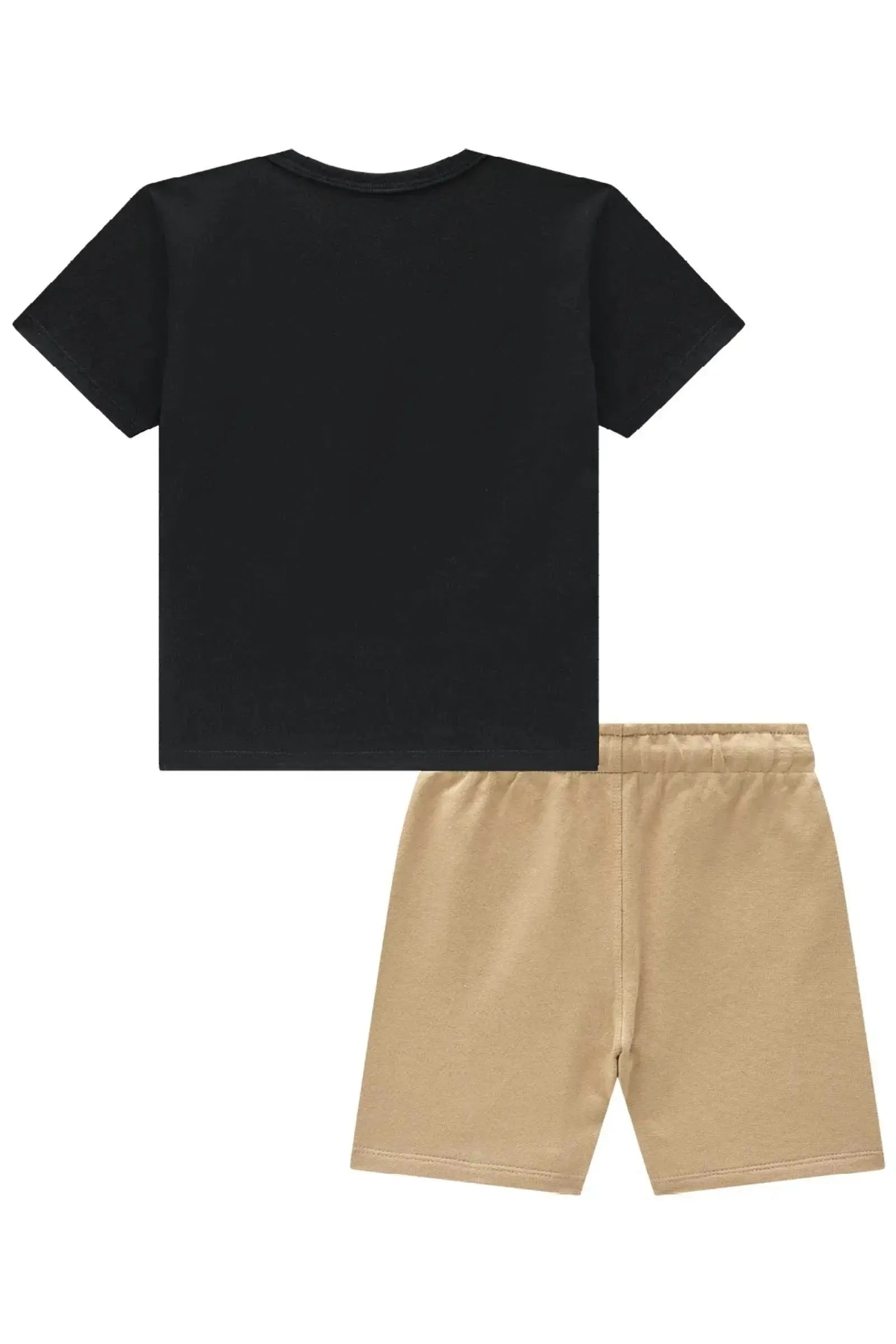 Conjunto de Camiseta em Meia Malha e Bermuda em Moletom sem Pelúcia 95177 Johnny Fox Teen Menino