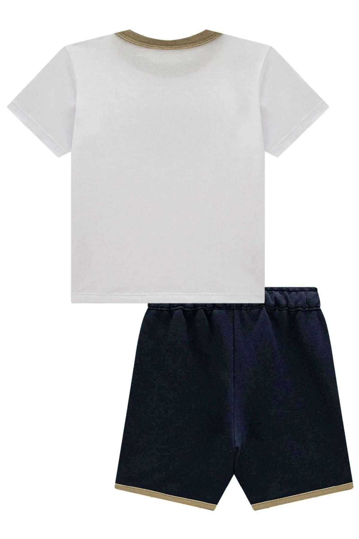 Conjunto de Camiseta em Meia Malha e Bermuda em Moletom sem Pelúcia 97911 LucBoo Infantil Menino