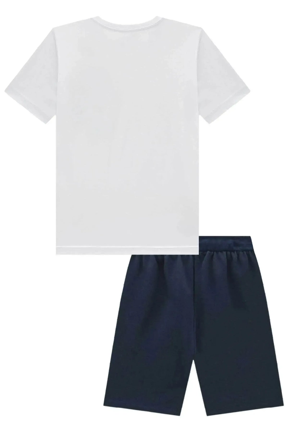 Conjunto de Camiseta em Meia Malha e Bermuda em Moletom sem Pelúcia 97980 Johnny Fox Teen Menino