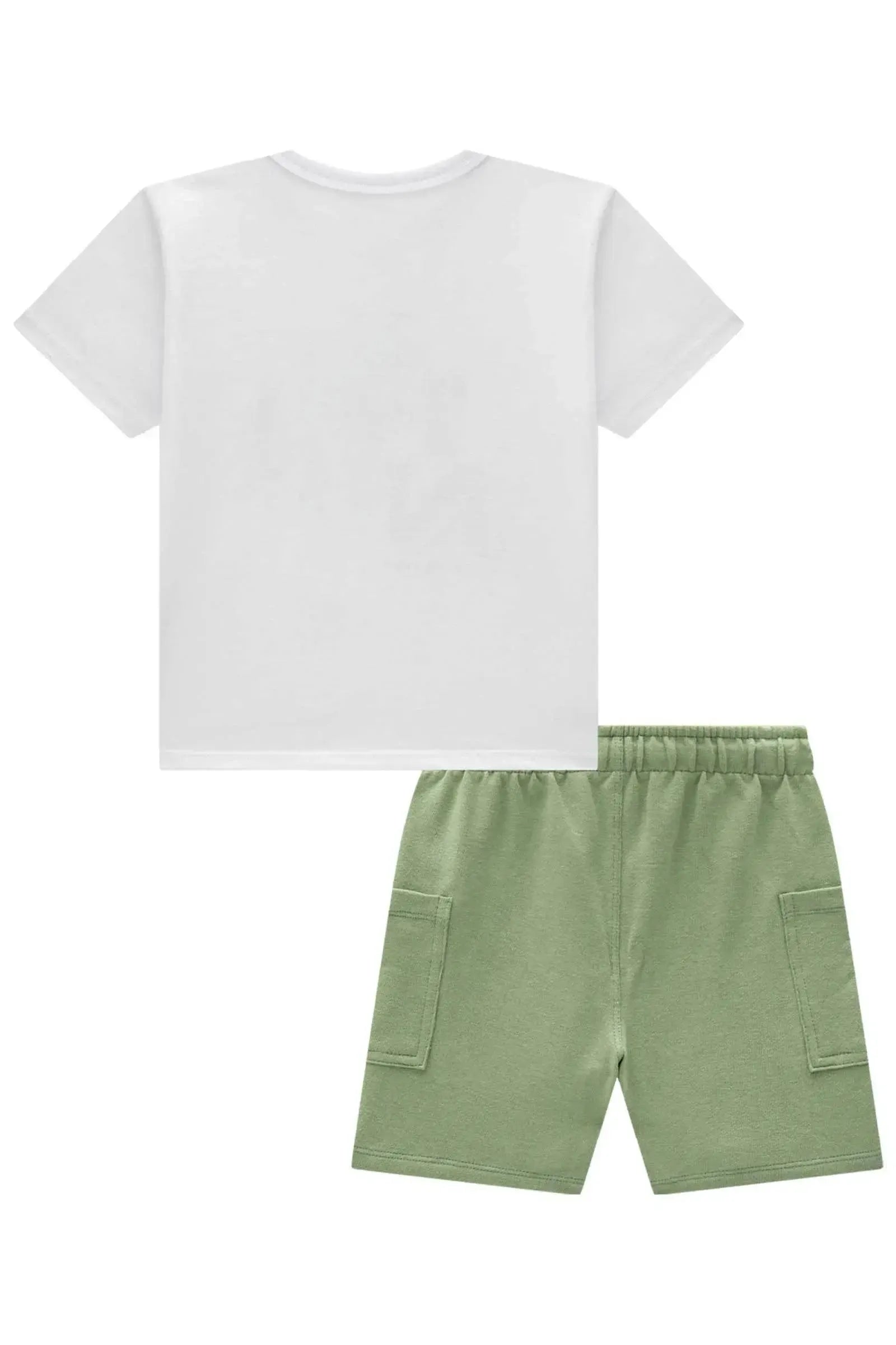 Conjunto de Camiseta em Meia Malha e Bermuda em Moletwill com Elastano 95482 Johnny Fox Teen Menino