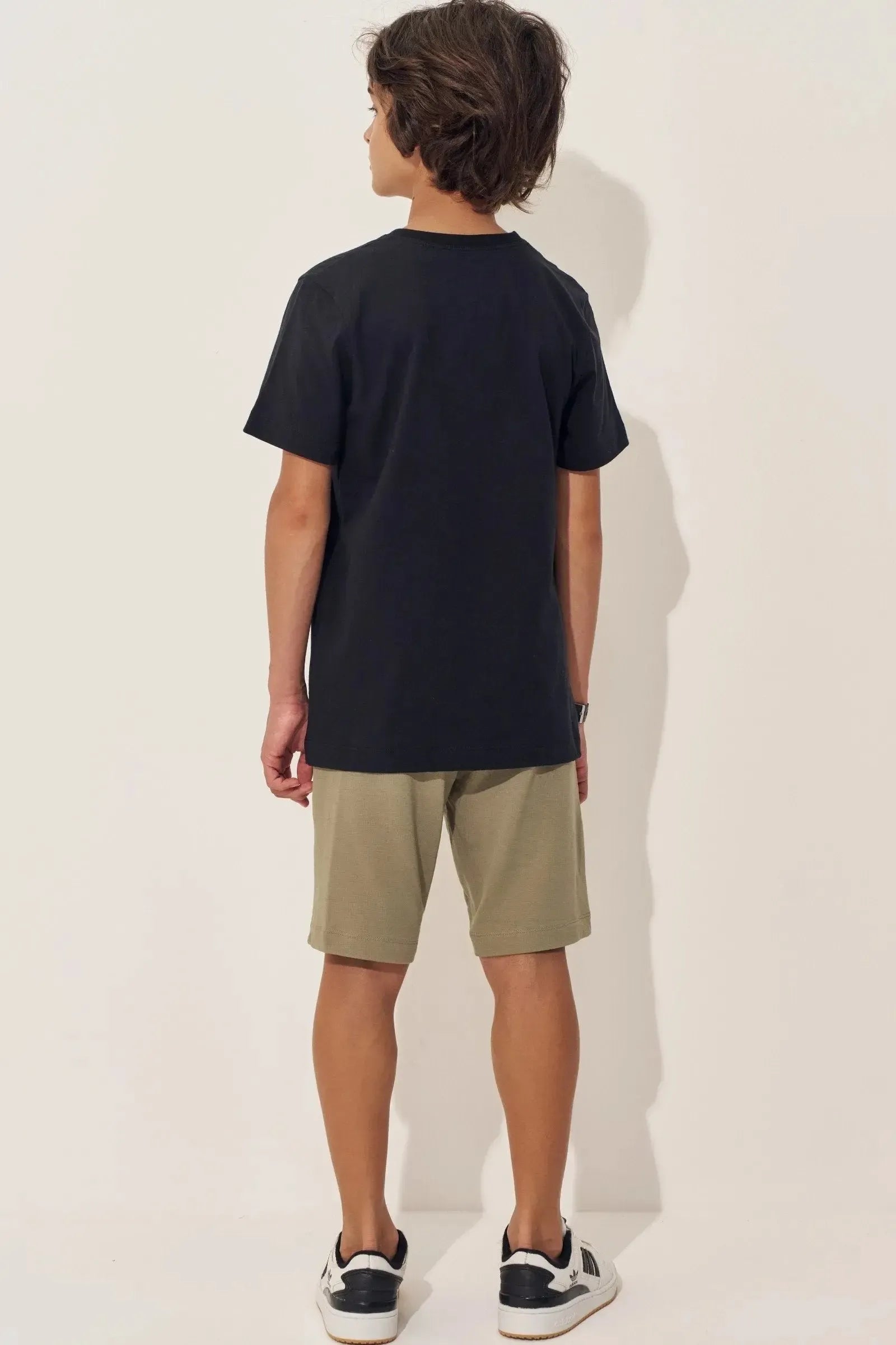Conjunto de Camiseta em Meia Malha e Bermuda em Molevisco com Elastano 97976 Johnny Fox Teen Menino