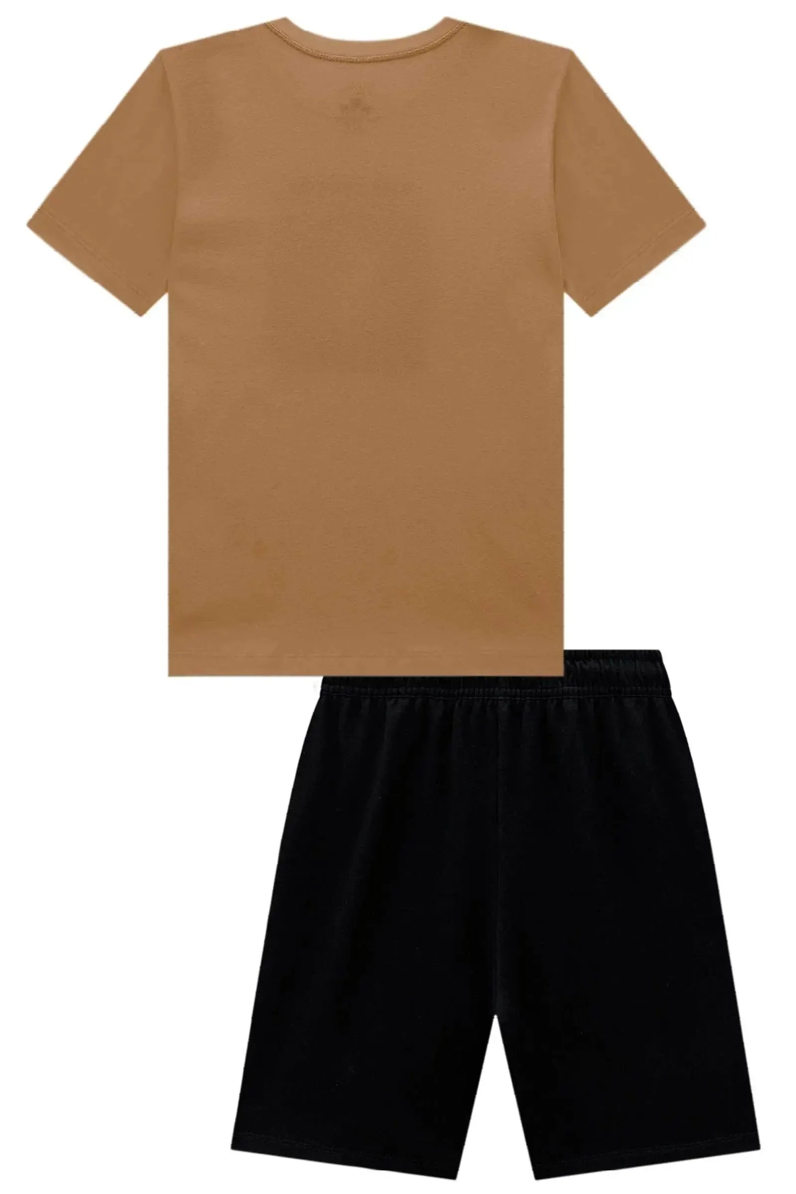 Conjunto de Camiseta em Meia Malha e Bermuda em Molevisco com Elastano 98269 LucBoo Infantil Menino
