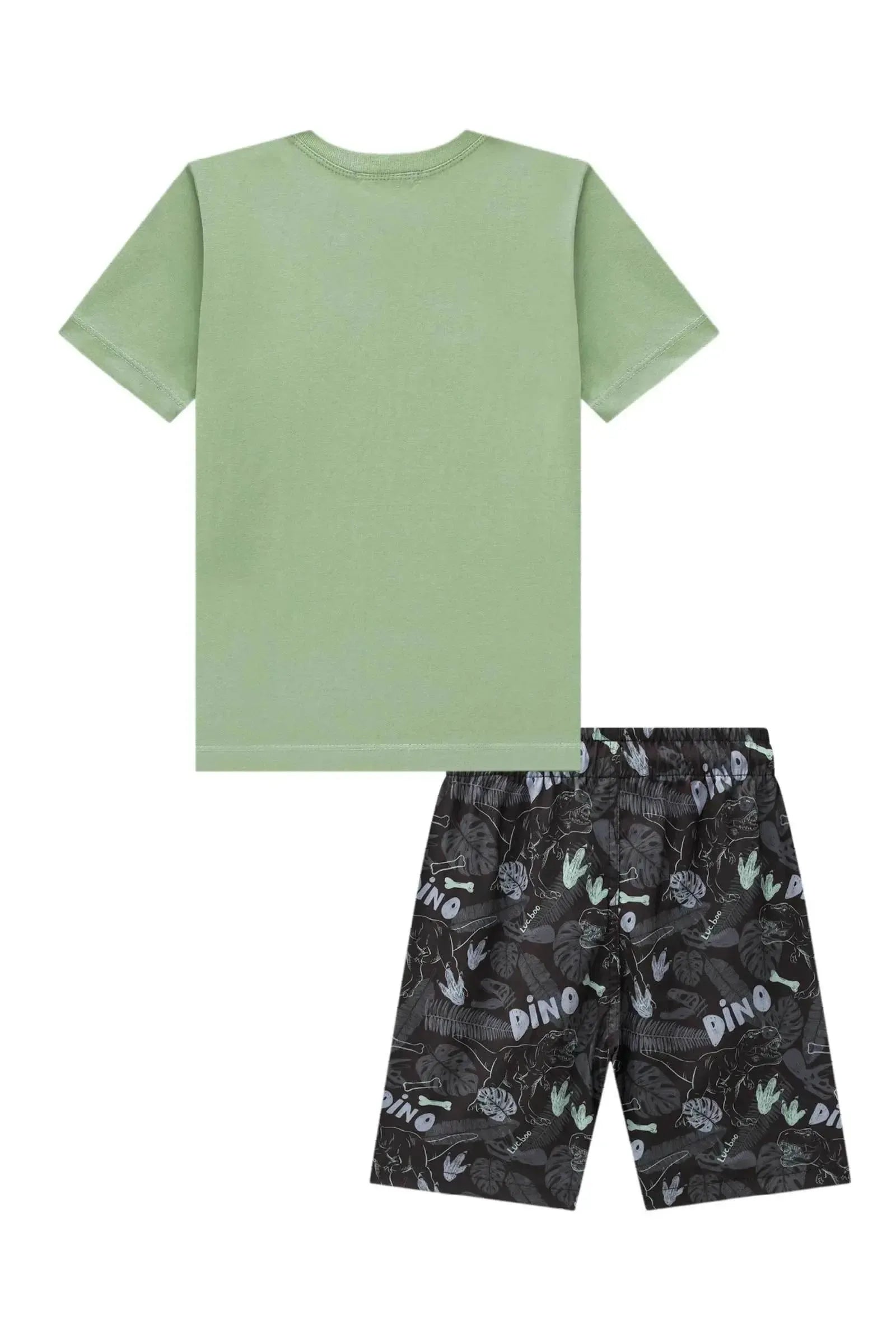 Conjunto de Camiseta em Meia Malha e Bermuda em Nylon Ergonomic com Elastano 94853 LucBoo Infantil Menino