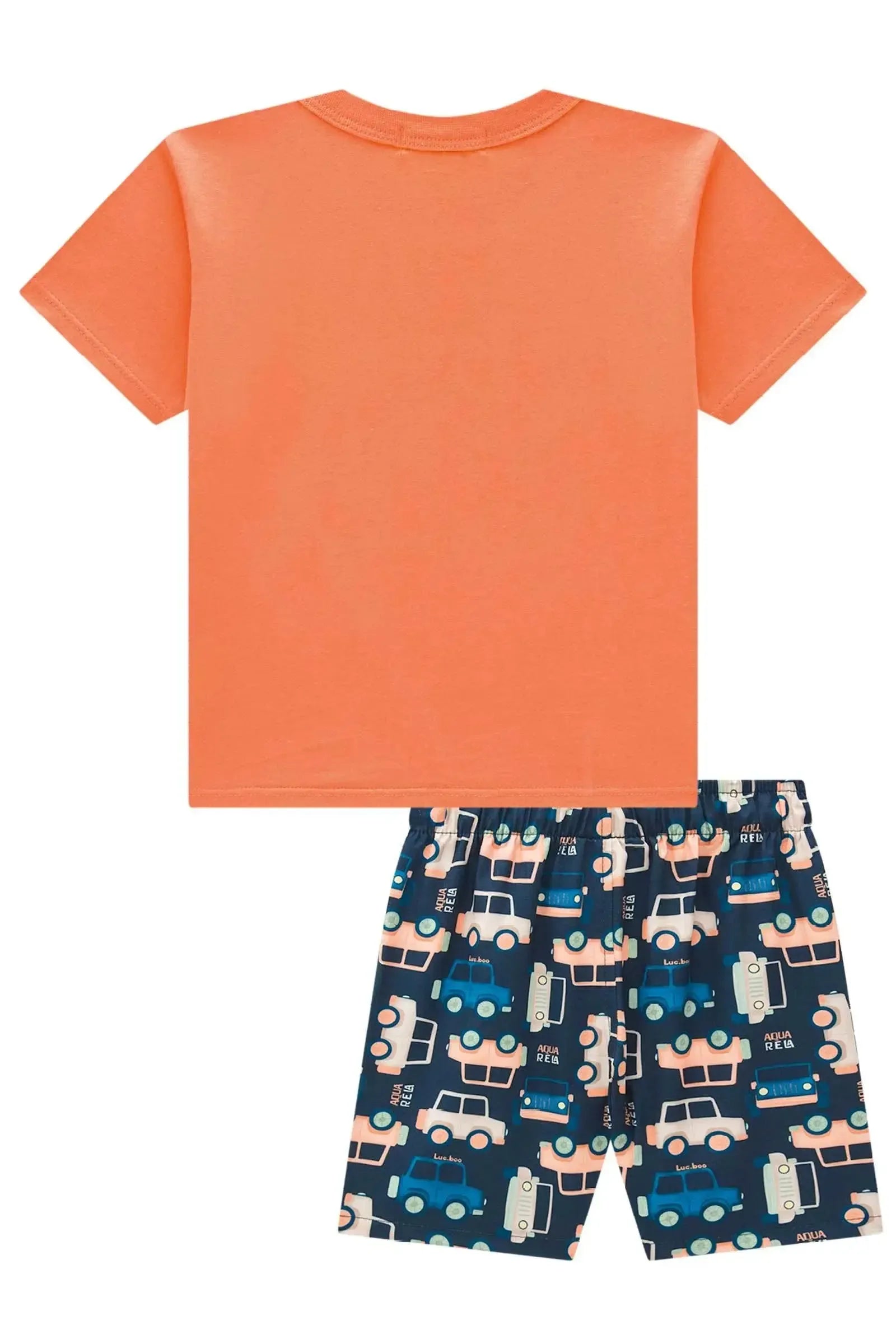 Conjunto de Camiseta em Meia Malha e Bermuda em Nylon Ergonomic com Elastano 95041 LucBoo Infantil Menino