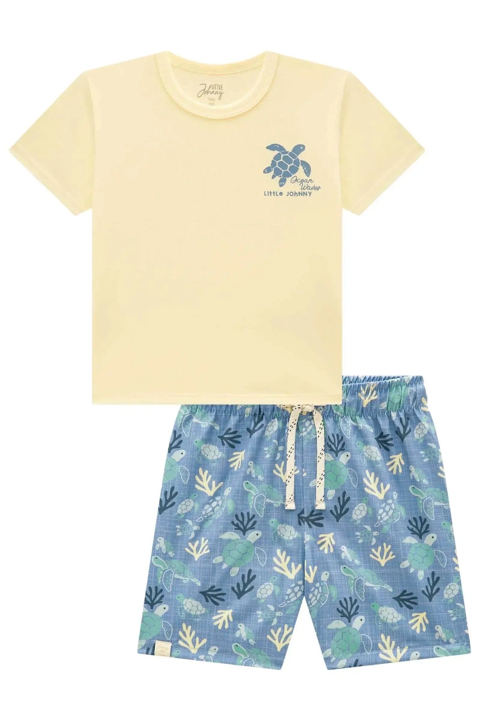 Conjunto de Camiseta em Meia Malha e Bermuda em Nylon Ergonomic com Elastano 95161 Johnny Fox Teen Menino