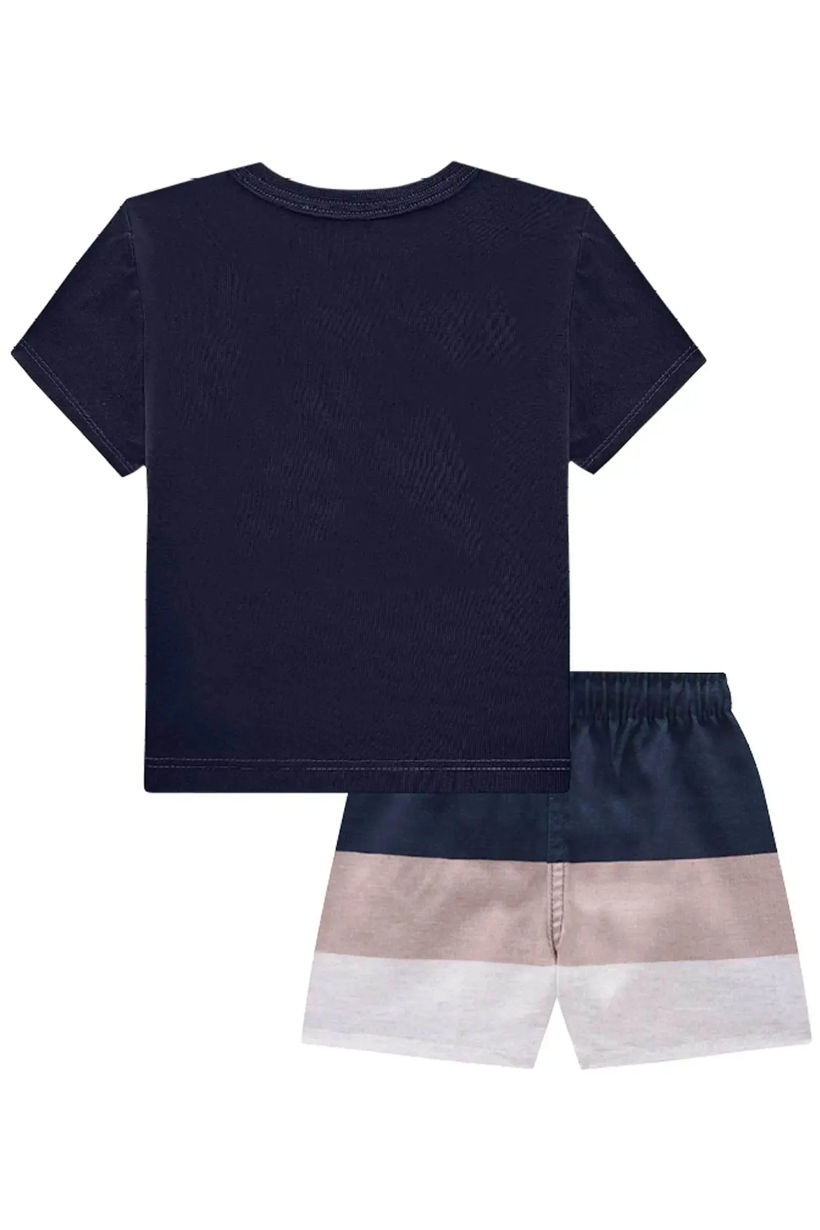 Conjunto de Camiseta em Meia Malha e Bermuda em Nylon Ergonomic com Elastano 84741 LucBoo Bebê Menino