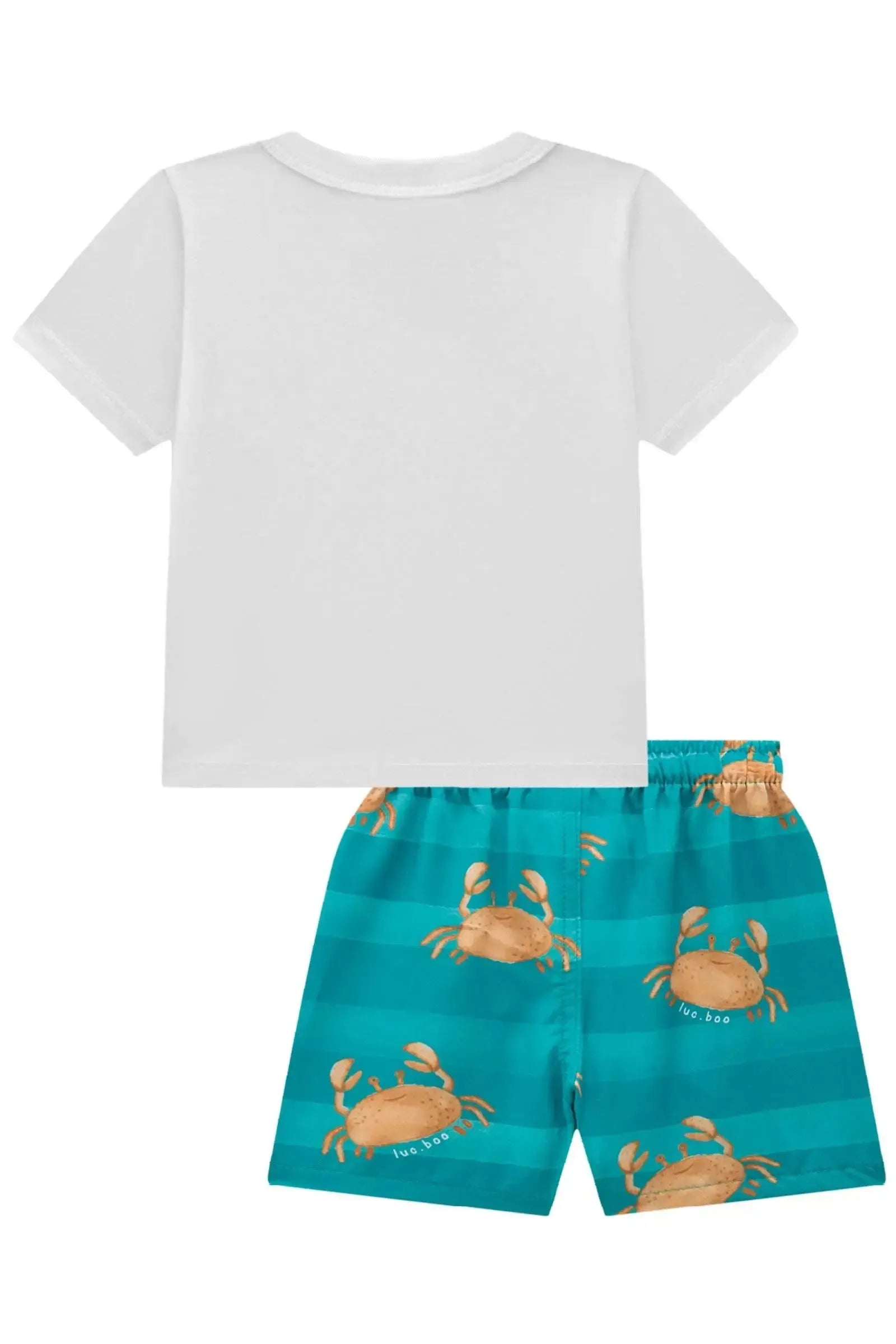 Conjunto de Camiseta em Meia Malha e Bermuda em Nylon Ergonomic com Elastano 85954 LucBoo Bebê Menino