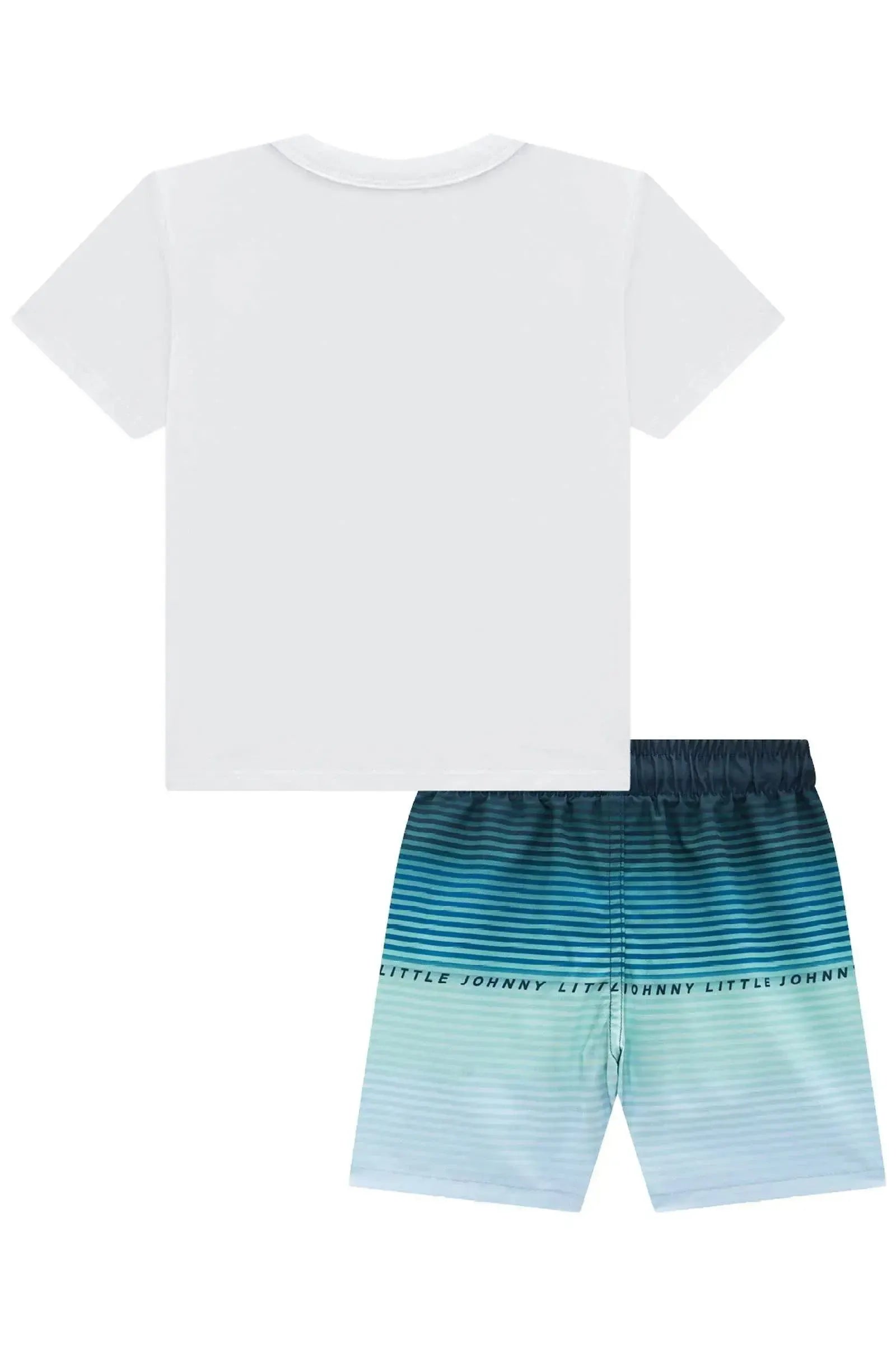 Conjunto de Camiseta em Meia Malha e Bermuda em Nylon Ergonomic com Elastano 95704 Johnny Fox Teen Menino