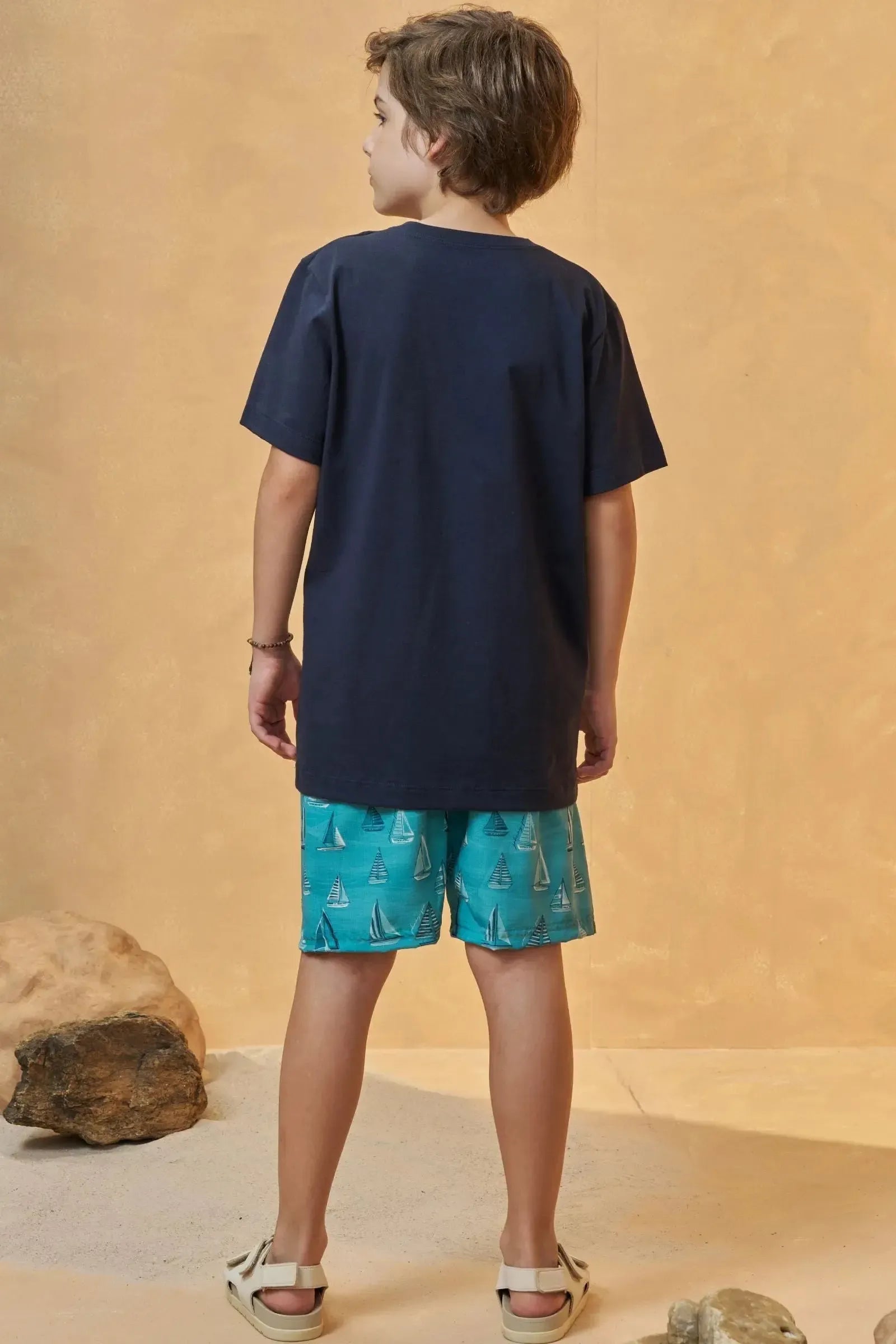 Conjunto de Camiseta em Meia Malha e Bermuda em Nylon Ergonomic com Elastano 96703 Johnny Fox Teen Menino