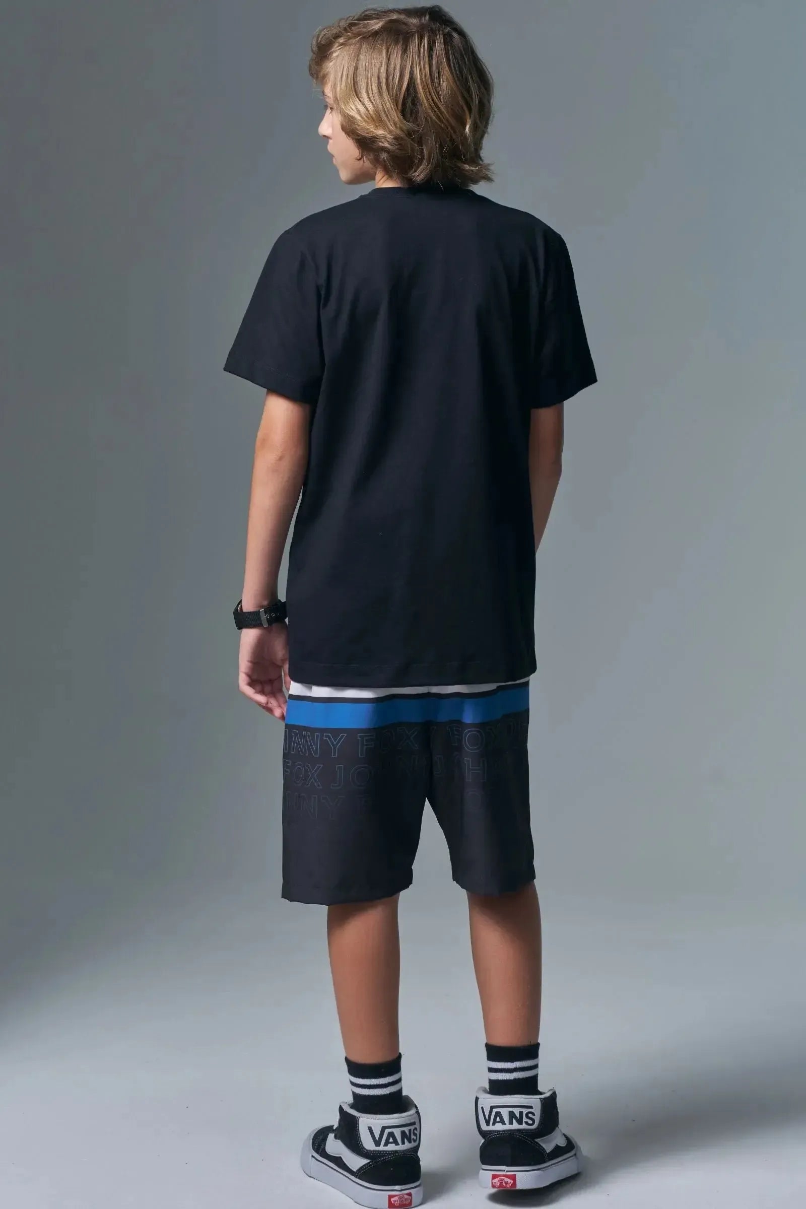 Conjunto de Camiseta em Meia Malha e Bermuda em Nylon Ergonomic com Elastano 96865 Johnny Fox Teen Menino