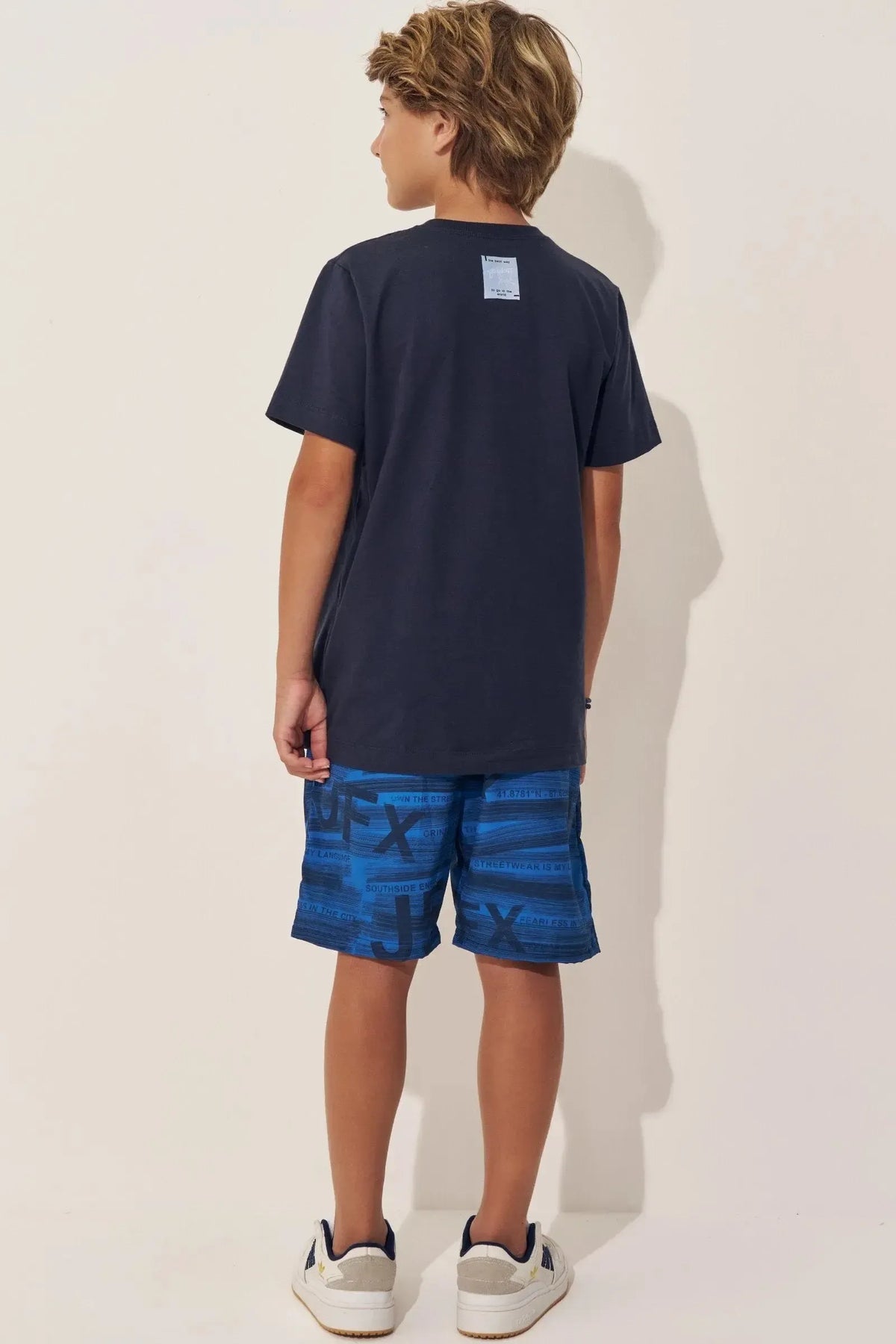 Conjunto de Camiseta em Meia Malha e Bermuda em Nylon Ergonomic com Elastano 97973 Johnny Fox Teen Menino