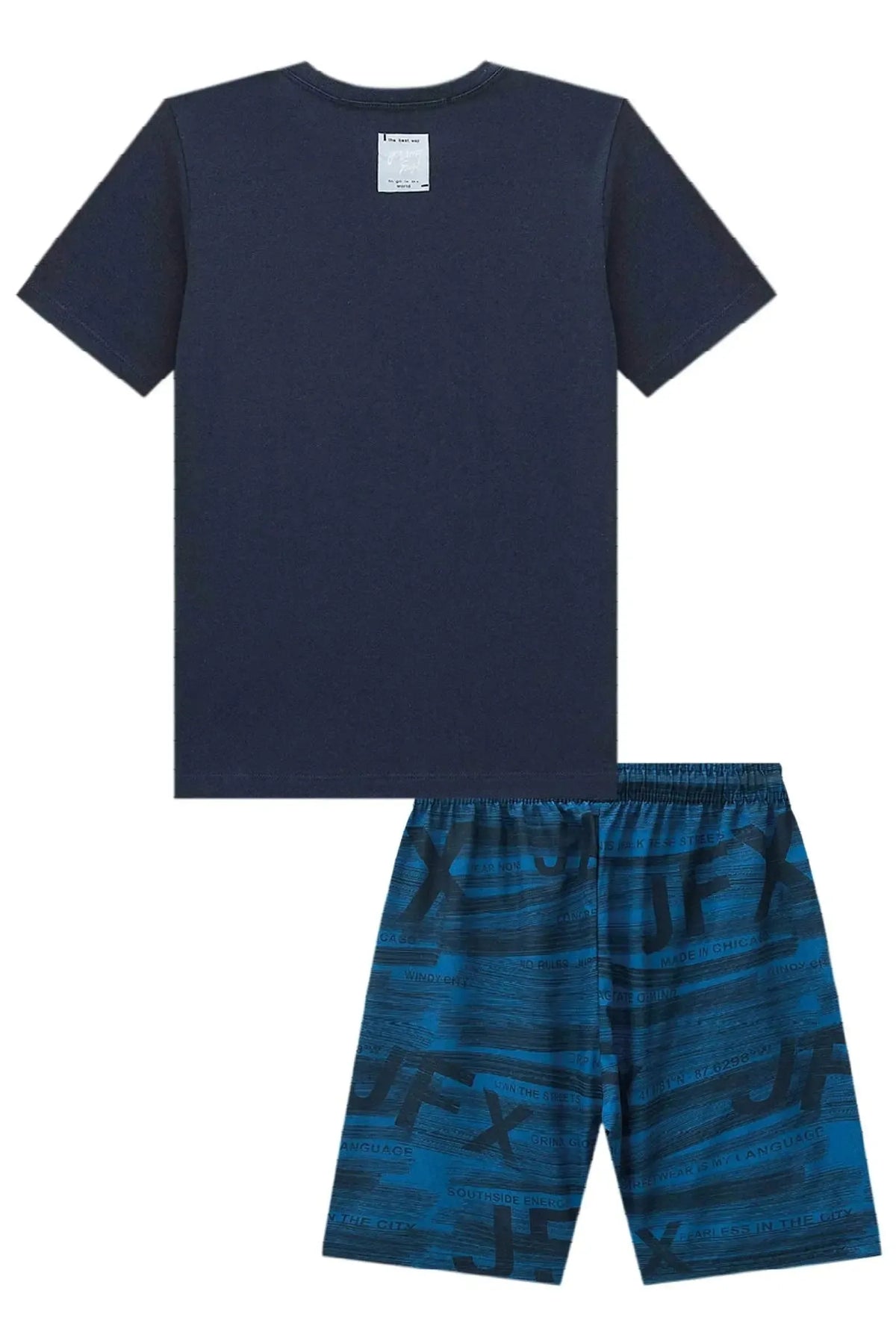 Conjunto de Camiseta em Meia Malha e Bermuda em Nylon Ergonomic com Elastano 97973 Johnny Fox Teen Menino