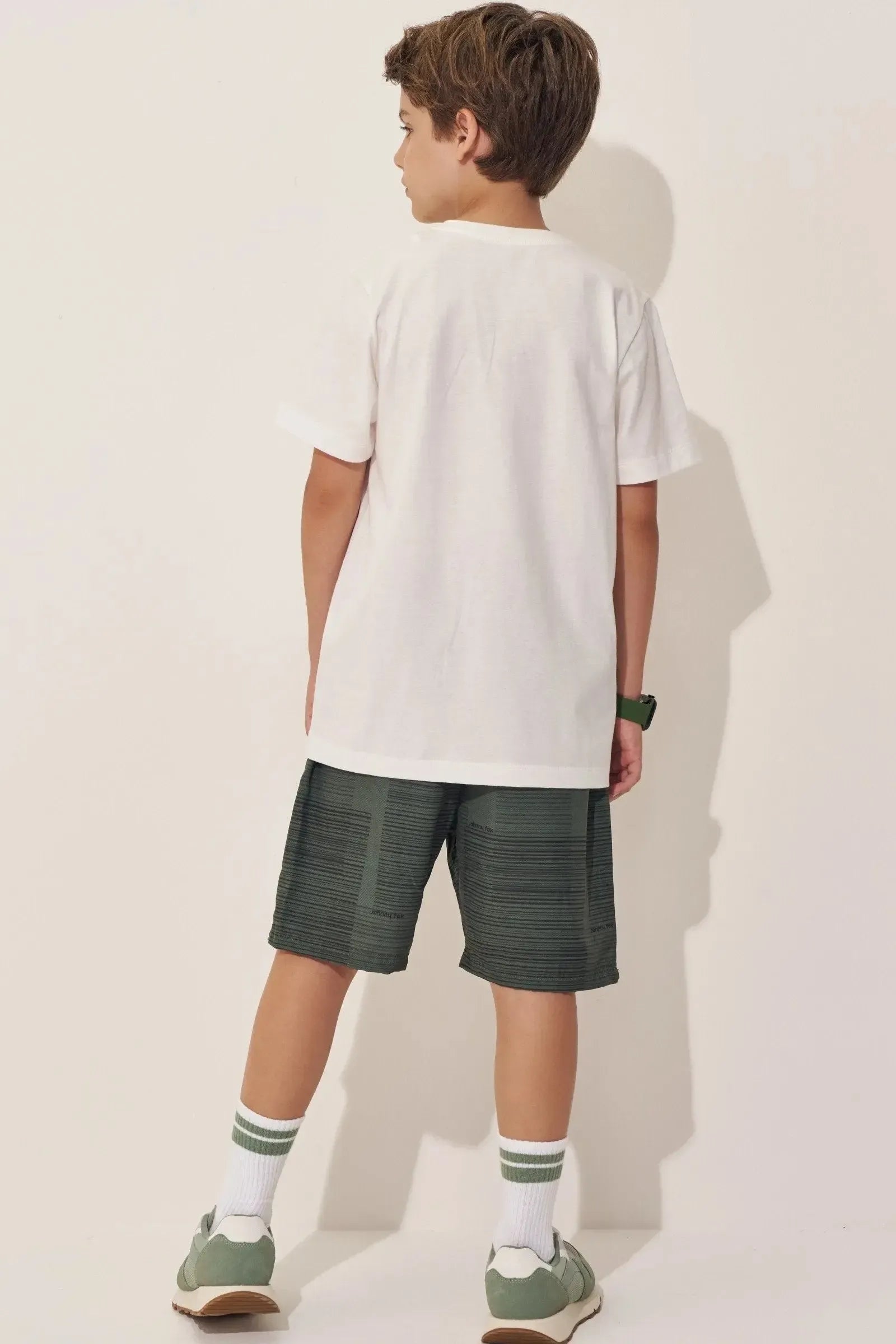 Conjunto de Camiseta em Meia Malha e Bermuda em Nylon Ergonomic com Elastano 97985 Johnny Fox Teen Menino