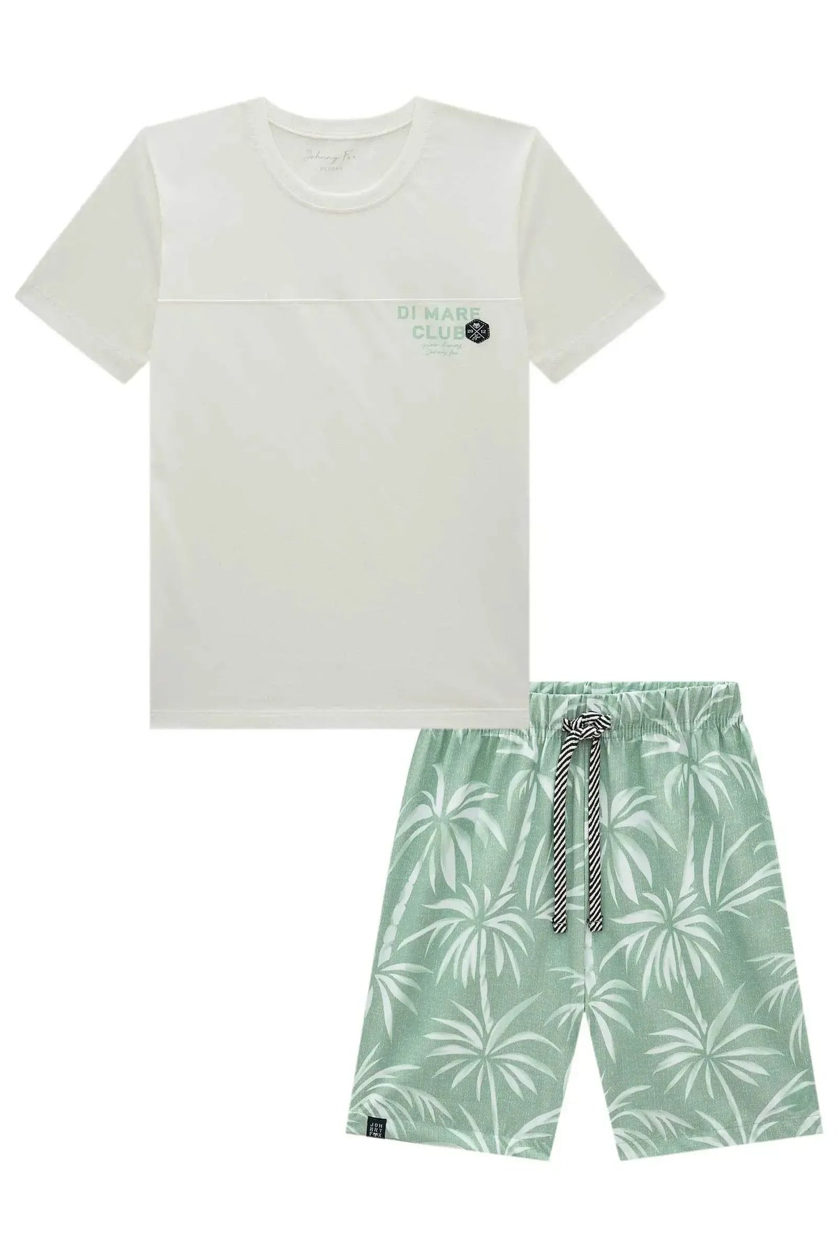 Conjunto de Camiseta em Meia Malha e Bermuda em Nylon Ergonomic com Elastano 98695 Johnny Fox Teen Menino