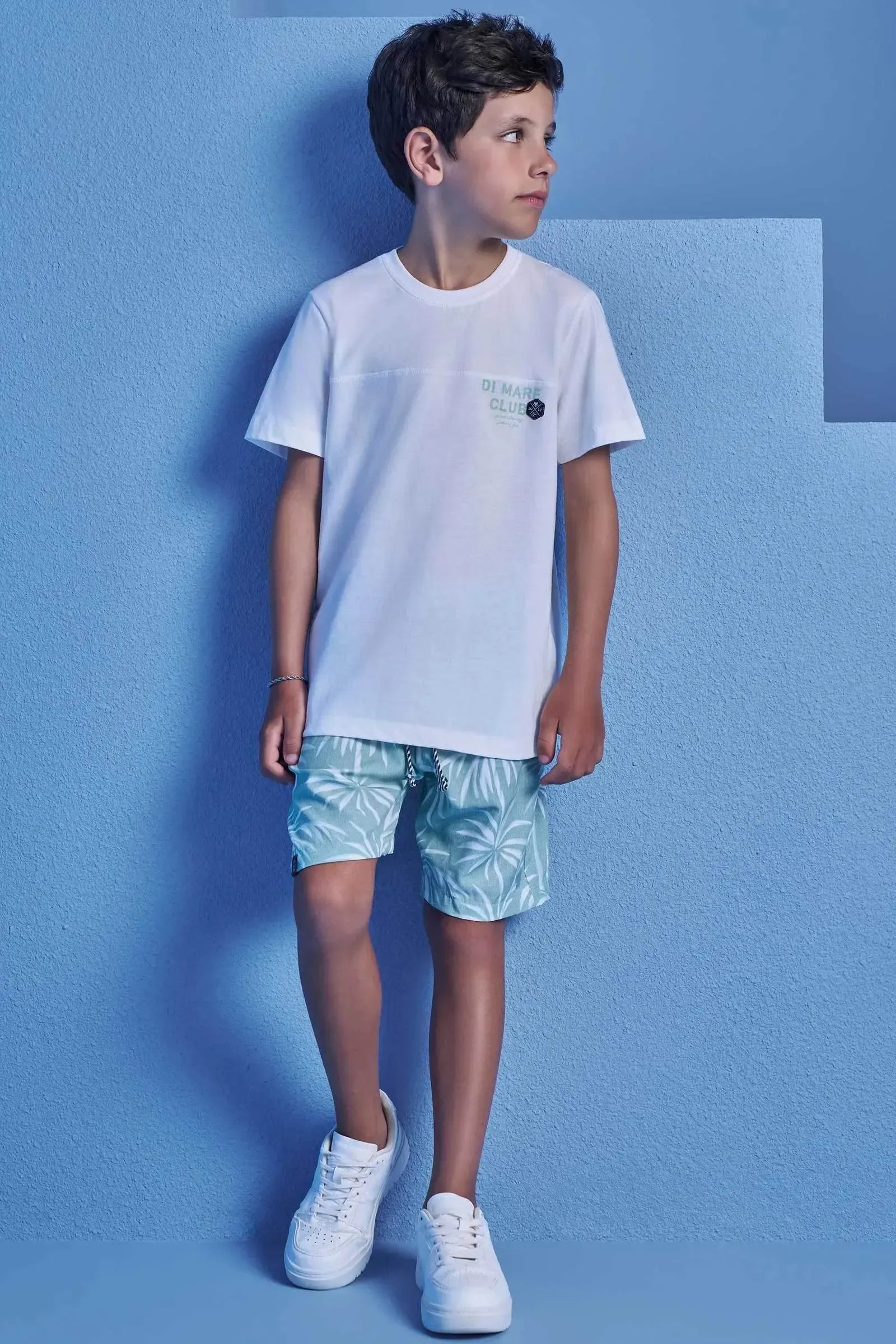 Conjunto de Camiseta em Meia Malha e Bermuda em Nylon Ergonomic com Elastano 98695 Johnny Fox Teen Menino