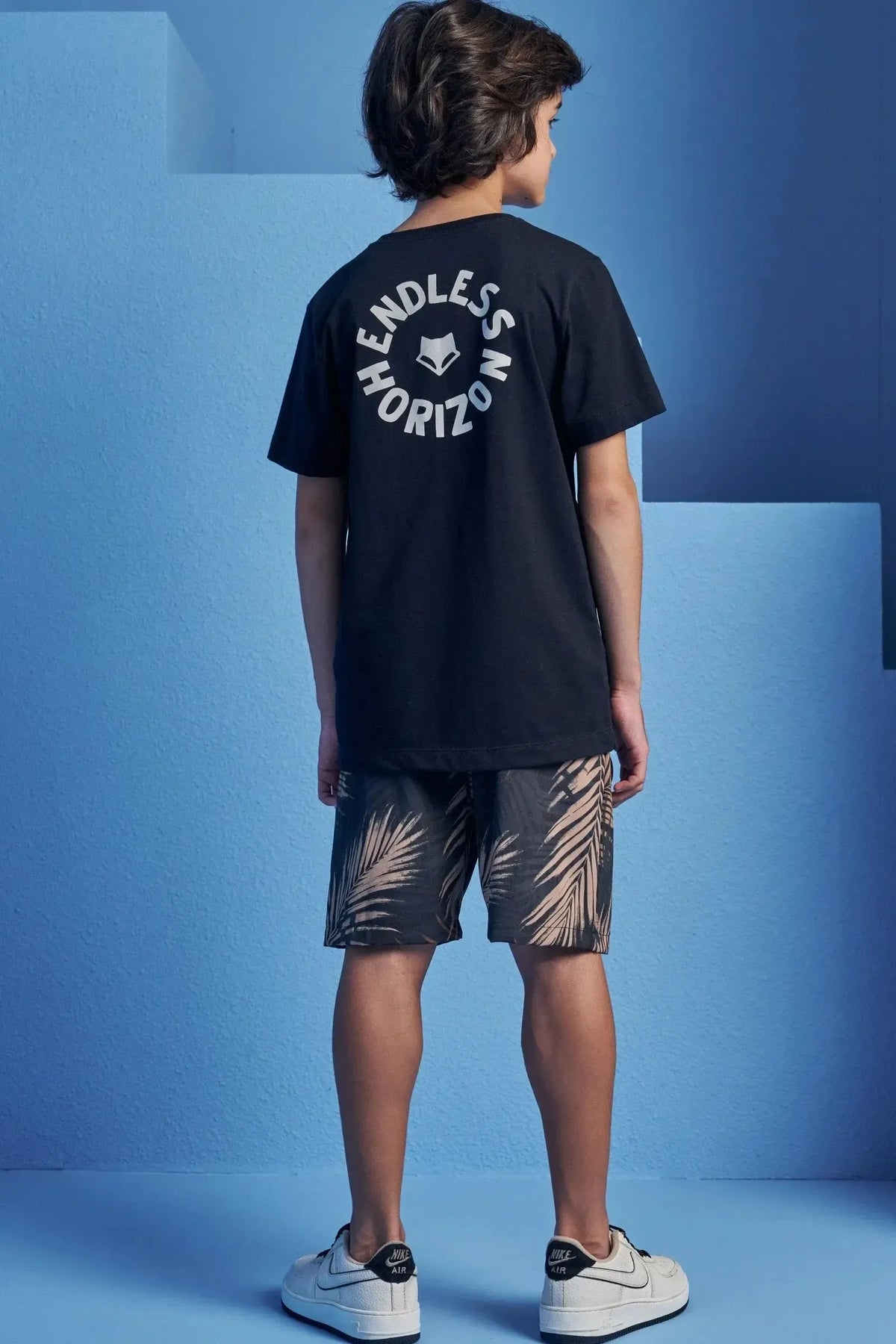 Conjunto de Camiseta em Meia Malha e Bermuda em Nylon Ergonomic com Elastano 98696 Johnny Fox Teen Menino