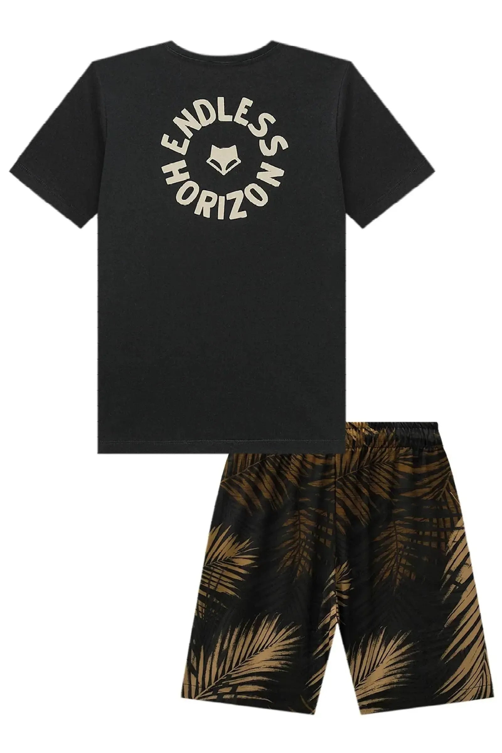Conjunto de Camiseta em Meia Malha e Bermuda em Nylon Ergonomic com Elastano 98696 Johnny Fox Teen Menino
