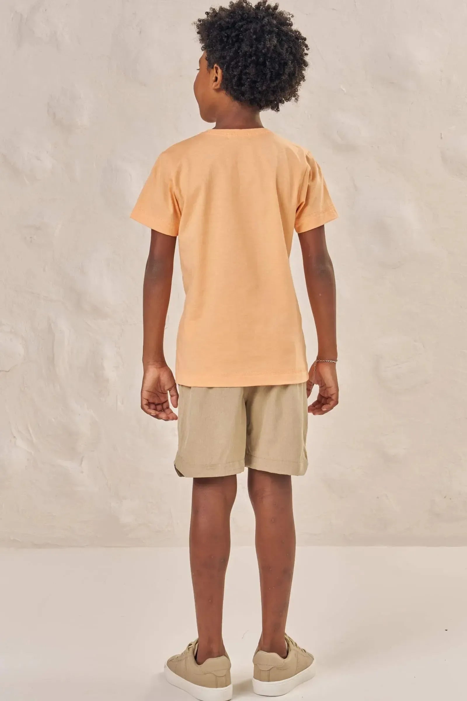 Conjunto de Camiseta em Meia Malha e Bermuda em Nylon Hidronatic com Elastano 86580 LucBoo Infantil Menino