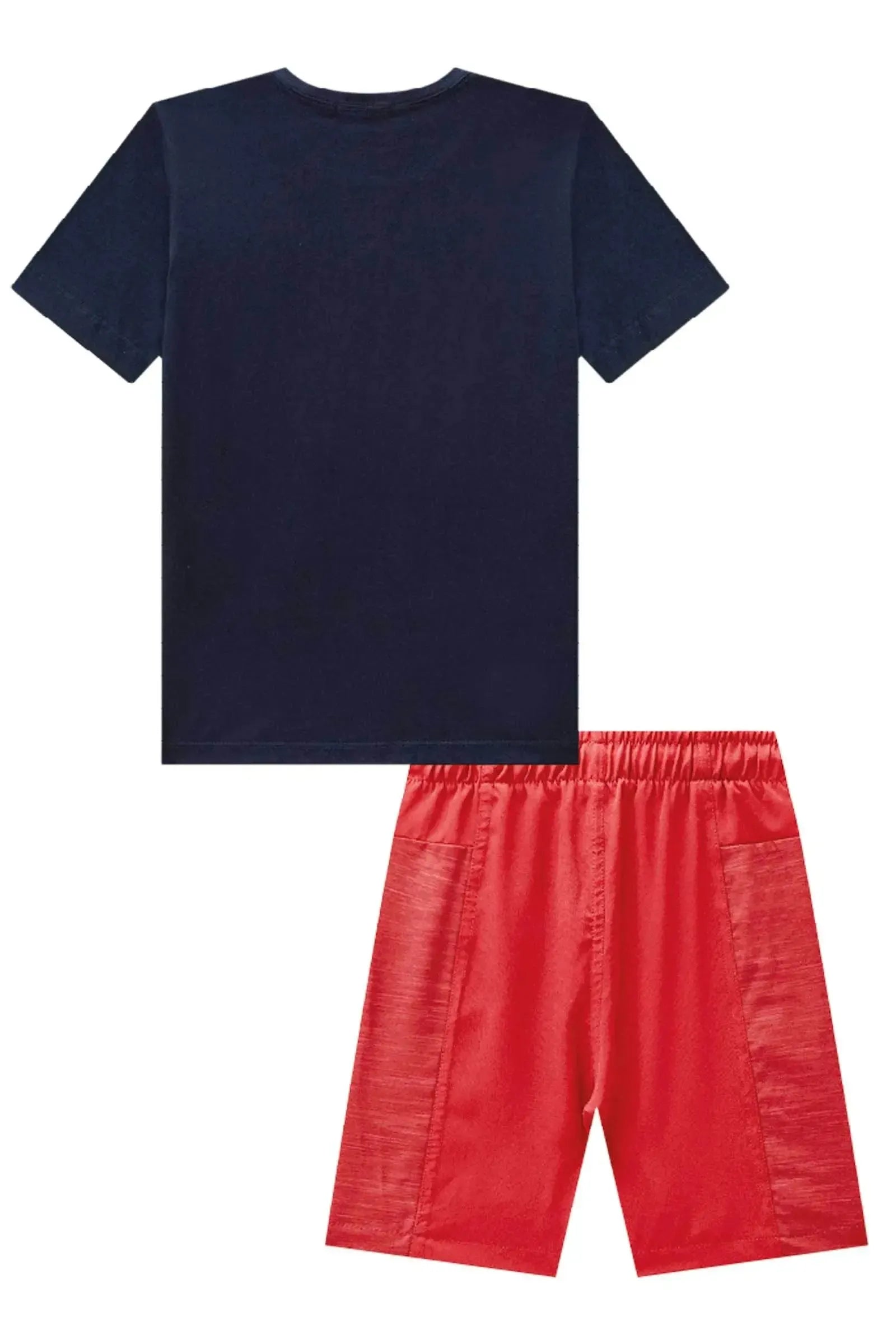 Conjunto de Camiseta em Meia Malha e Bermuda em Nylon Hidronatic com Elastano 87673 LucBoo Infantil Menino
