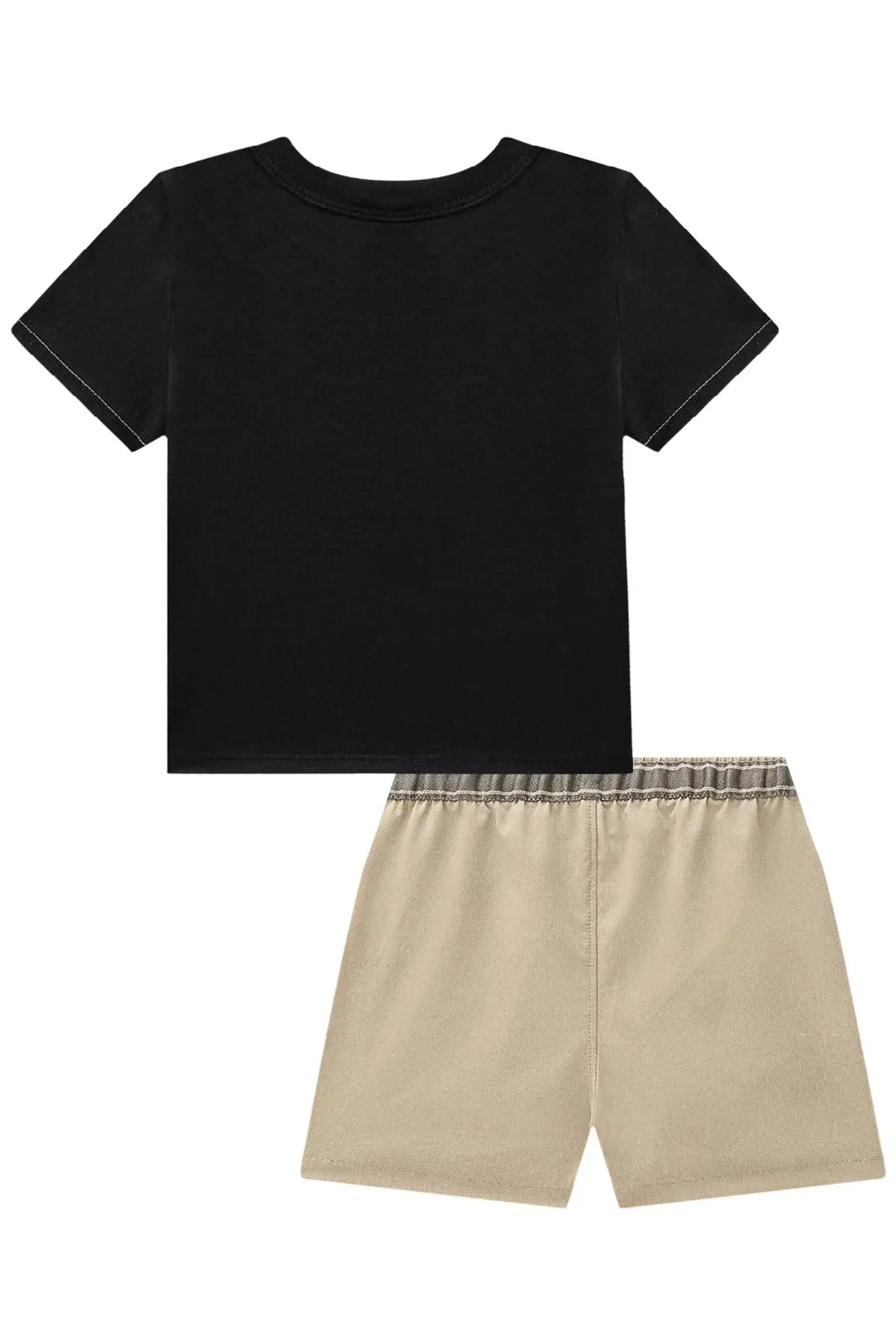 Conjunto de Camiseta em Meia Malha e Bermuda em Nylon Hidronatic Mescla com Elastano 86646 LucBoo Bebê Menino