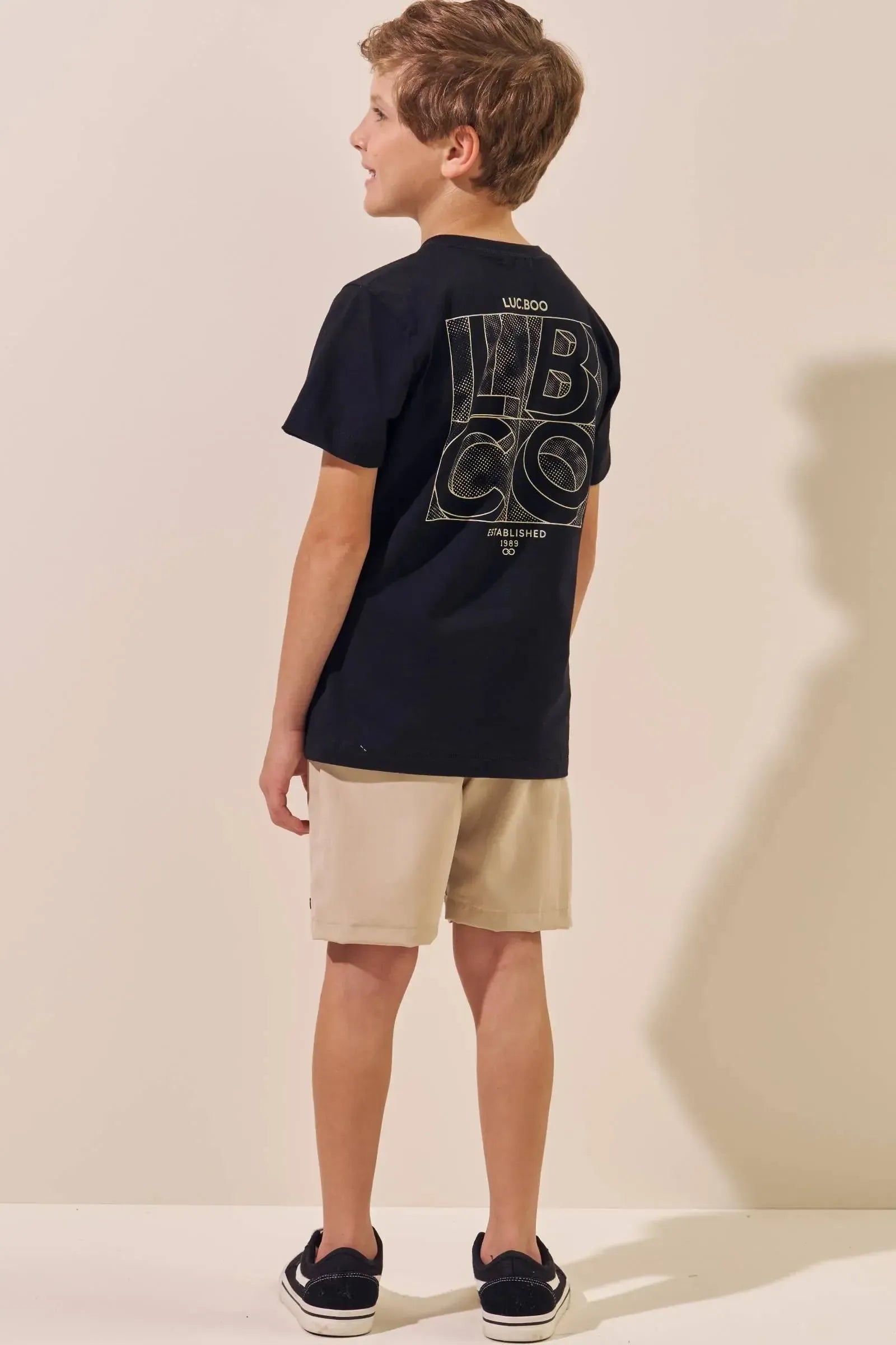 Conjunto de Camiseta em Meia Malha e Bermuda em Nylon Hidronatic Supersoft Premium 97255 LucBoo Infantil Menino