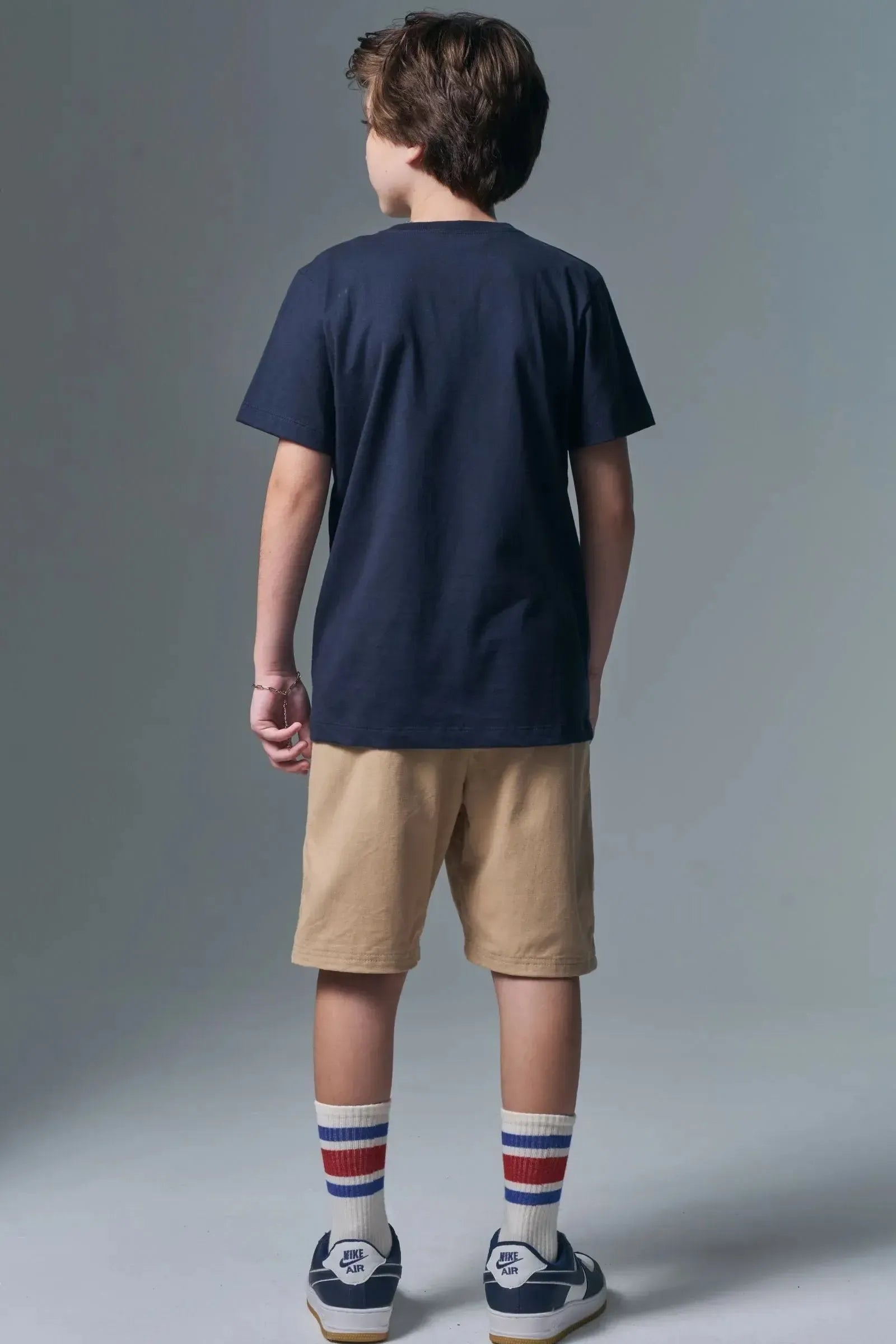 Conjunto de Camiseta em Meia Malha e Bermuda em Sarja Girassol com Elastano 96857 Johnny Fox Teen Menino
