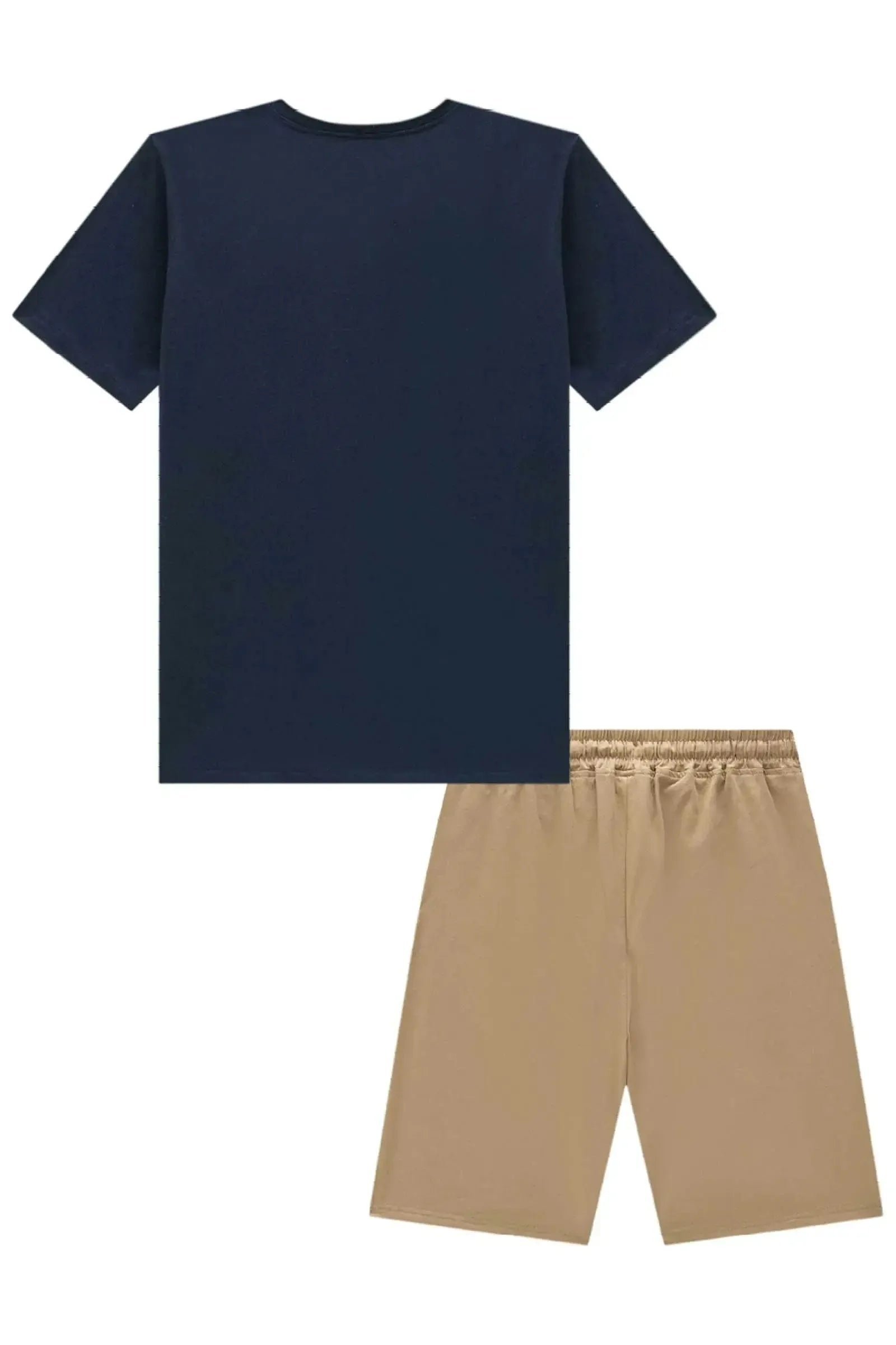 Conjunto de Camiseta em Meia Malha e Bermuda em Sarja Girassol com Elastano 96857 Johnny Fox Teen Menino