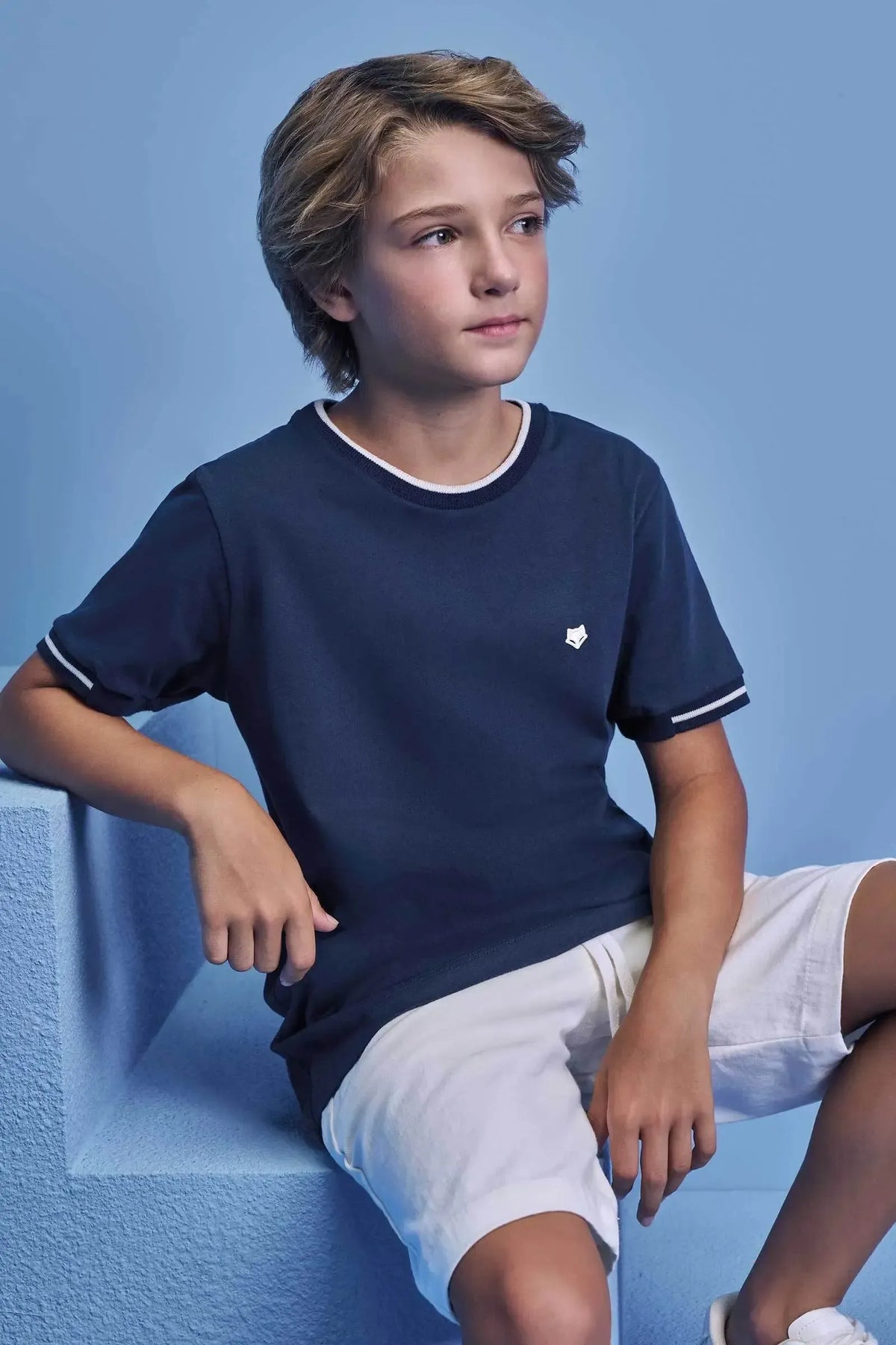 Conjunto de Camiseta em Meia Malha e Bermuda em Sarja Girassol com Elastano 98834 Johnny Fox Teen Menino