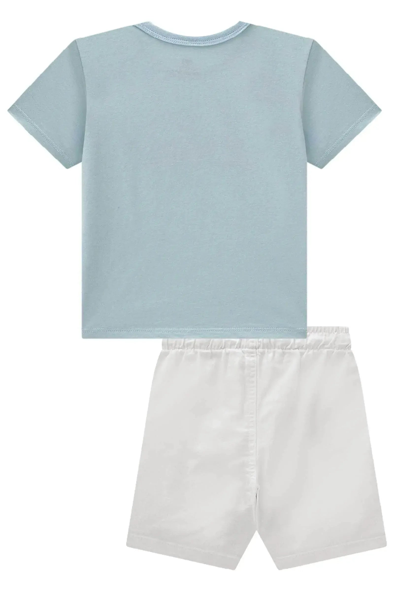 Conjunto de Camiseta em Meia Malha e Bermuda em Sarja Ônix com Elastano 99244 Johnny Fox Teen Menino