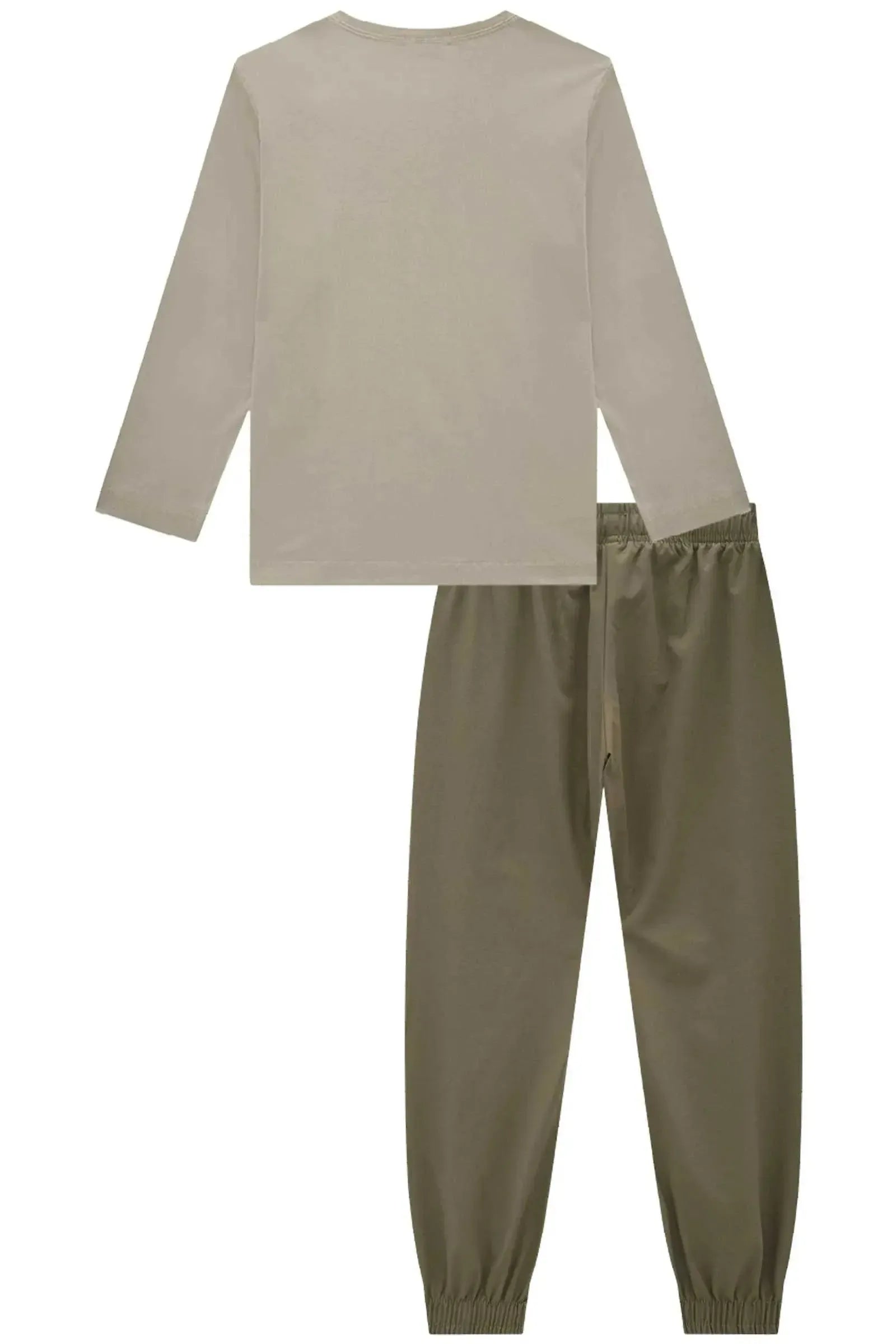 Conjunto de Camiseta em Meia Malha e Calça Jogger em Nylon Ripstop com Elastano 92062 LucBoo Infantil Menino