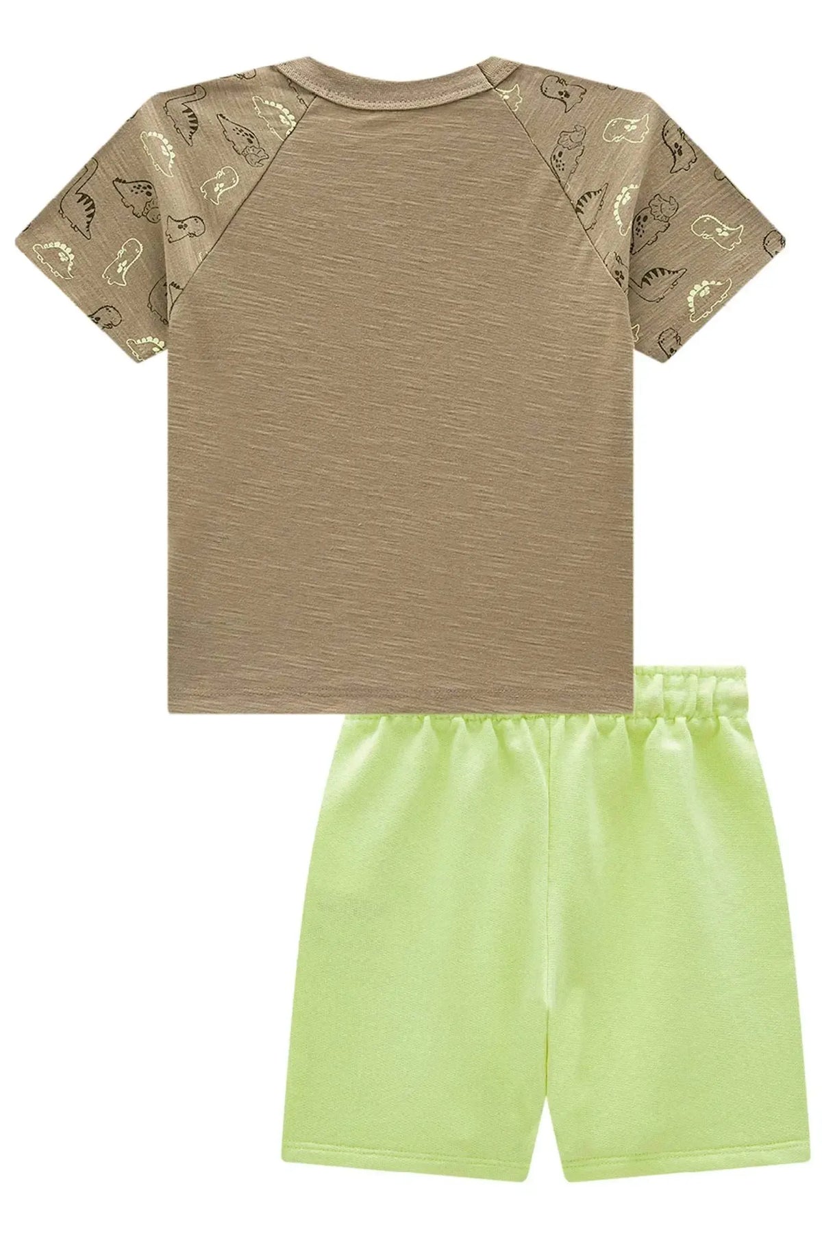 Conjunto de Camiseta em Meia Malha Flamê e Bermuda em Moletom sem Pelúcia 99056 LucBoo Infantil Menino