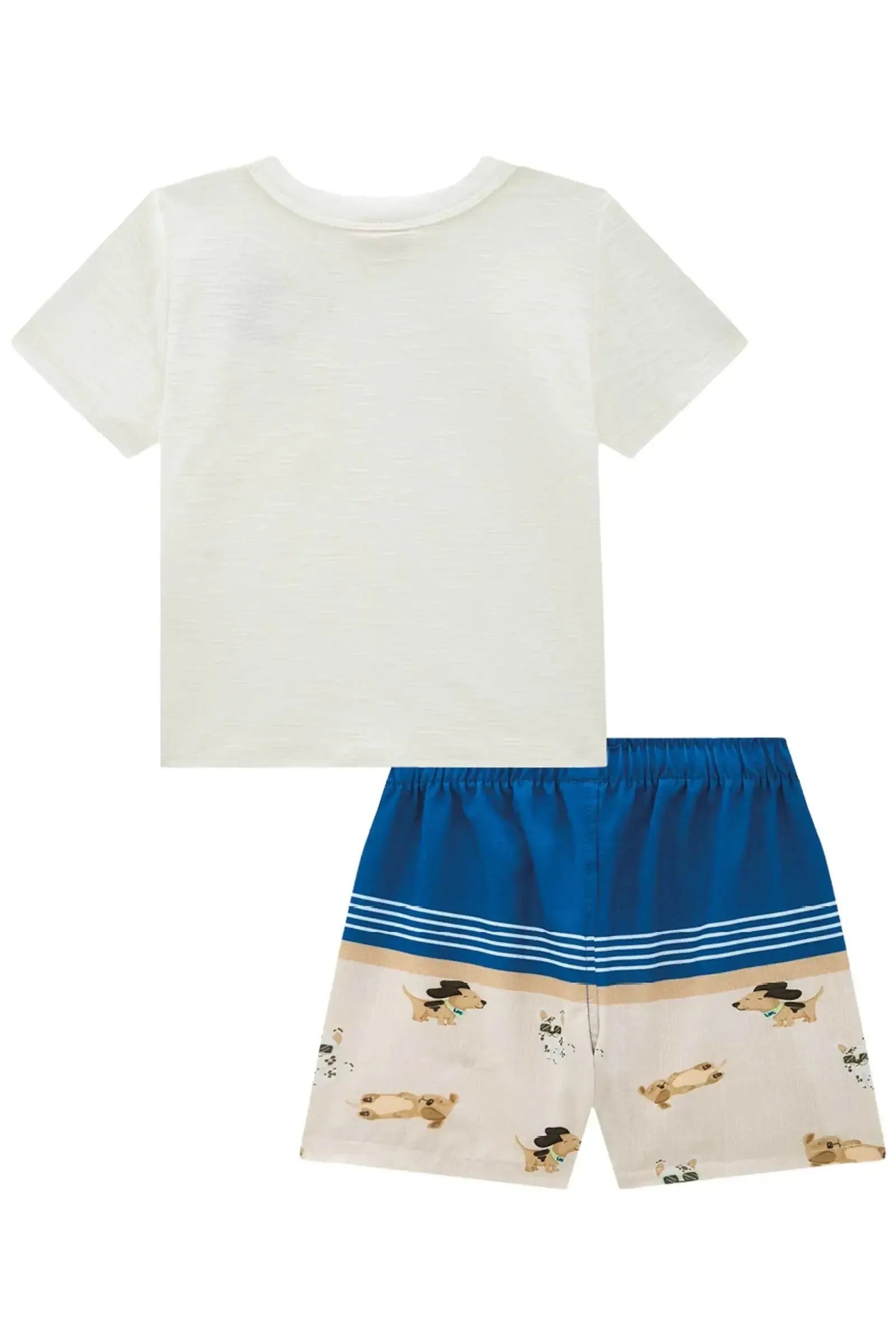 Conjunto de Camiseta em Meia Malha Flamê e Bermuda em Nylon Ergonomic com Elastano 87606 LucBoo Bebê Menino