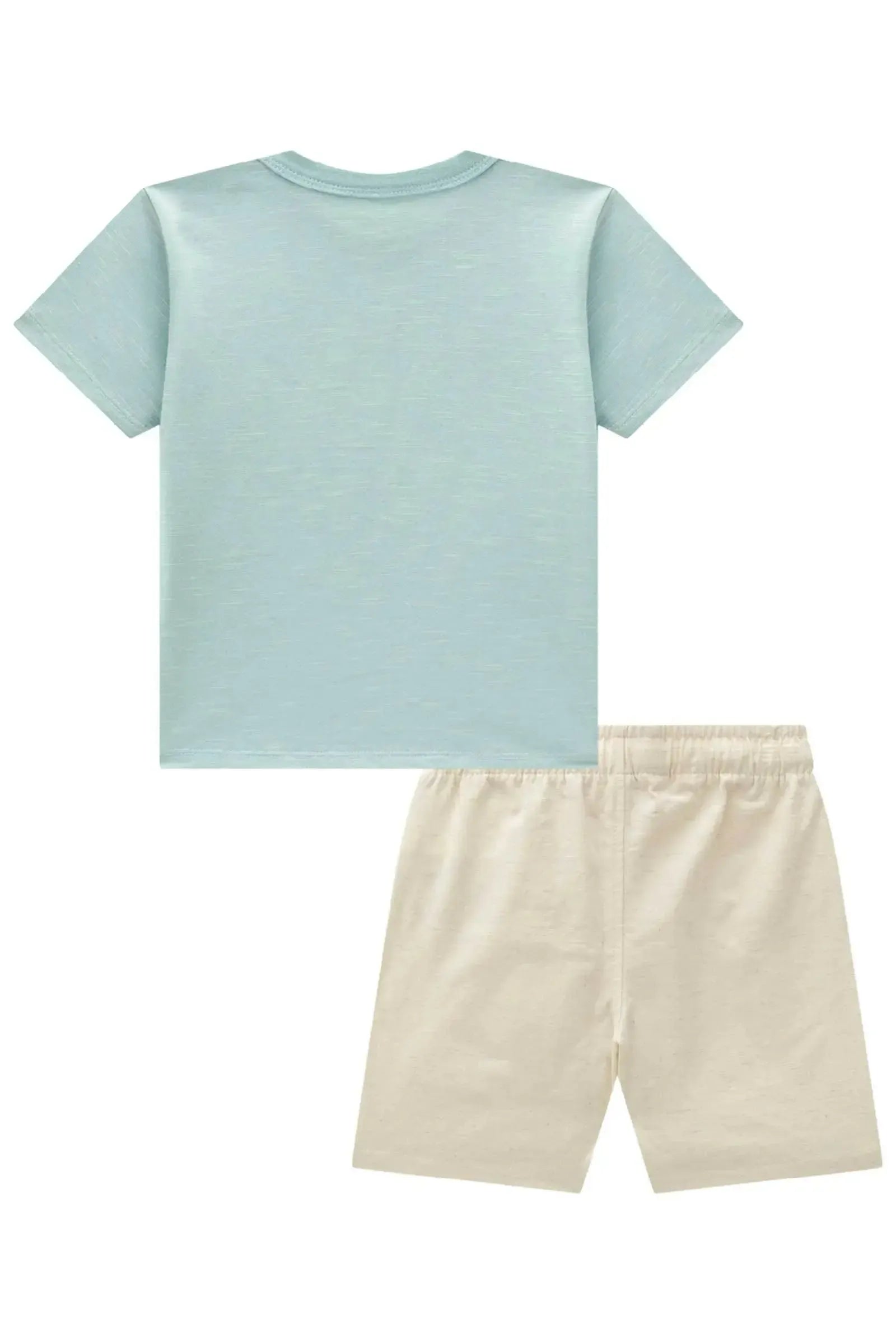 Conjunto de Camiseta em Meia Malha Mesclada e Bermuda em Linho Santorine com Elastano 95171 Johnny Fox Teen Menino