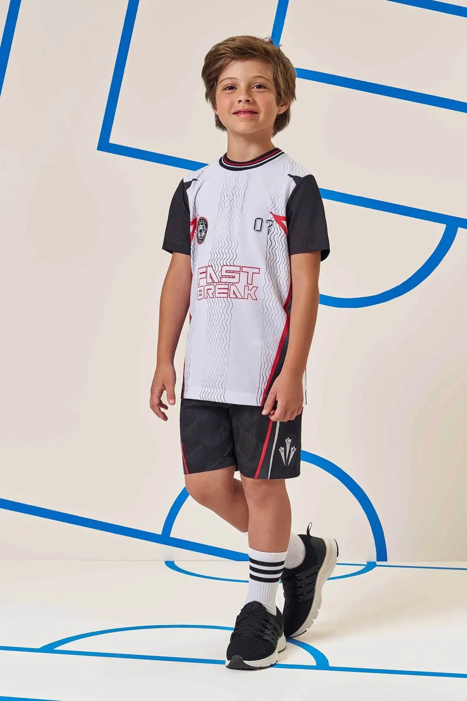 Conjunto de Camiseta em Space Green e Bermuda em Nylon Ergonomic com Elastano 96636 LucBoo Infantil Menino