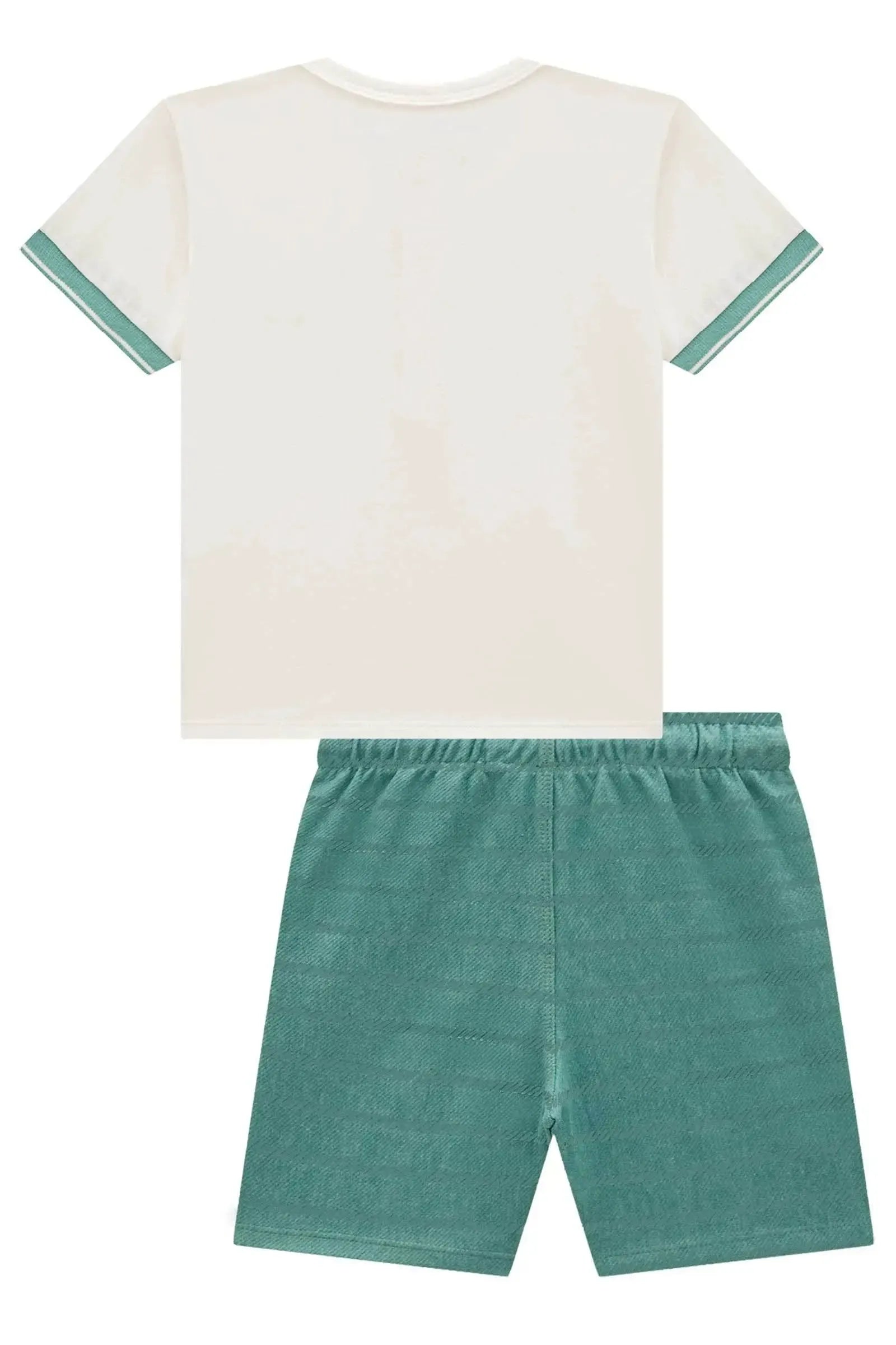 Conjunto de Camiseta em Suedine e Bermuda em Cotton Jeans com Elastano 95164 Johnny Fox Teen Menino