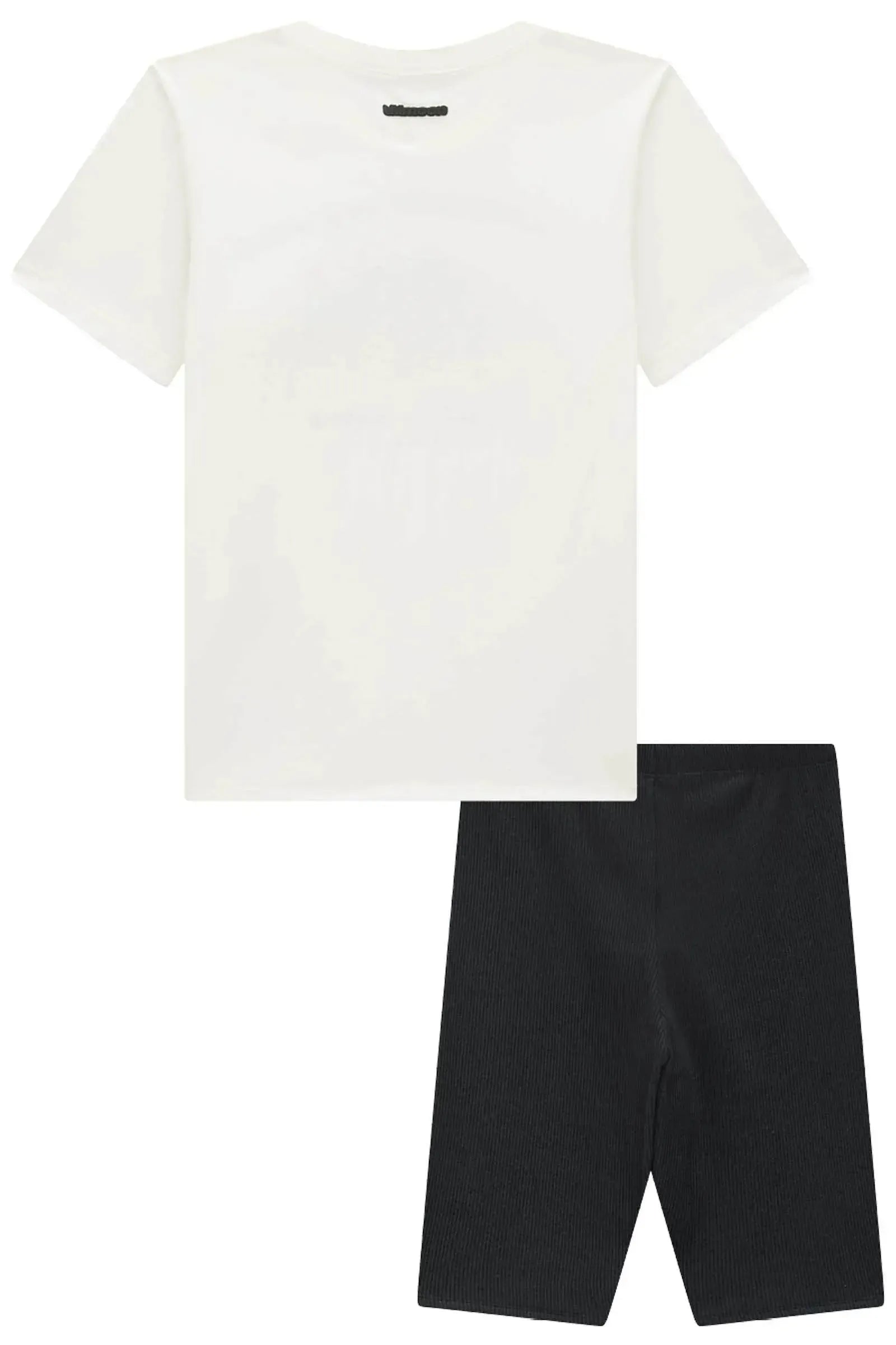 Conjunto de Camiseta Over em Meia Malha e Bermuda Biker em Soft Line 95941 Lilimoon Teen Menina