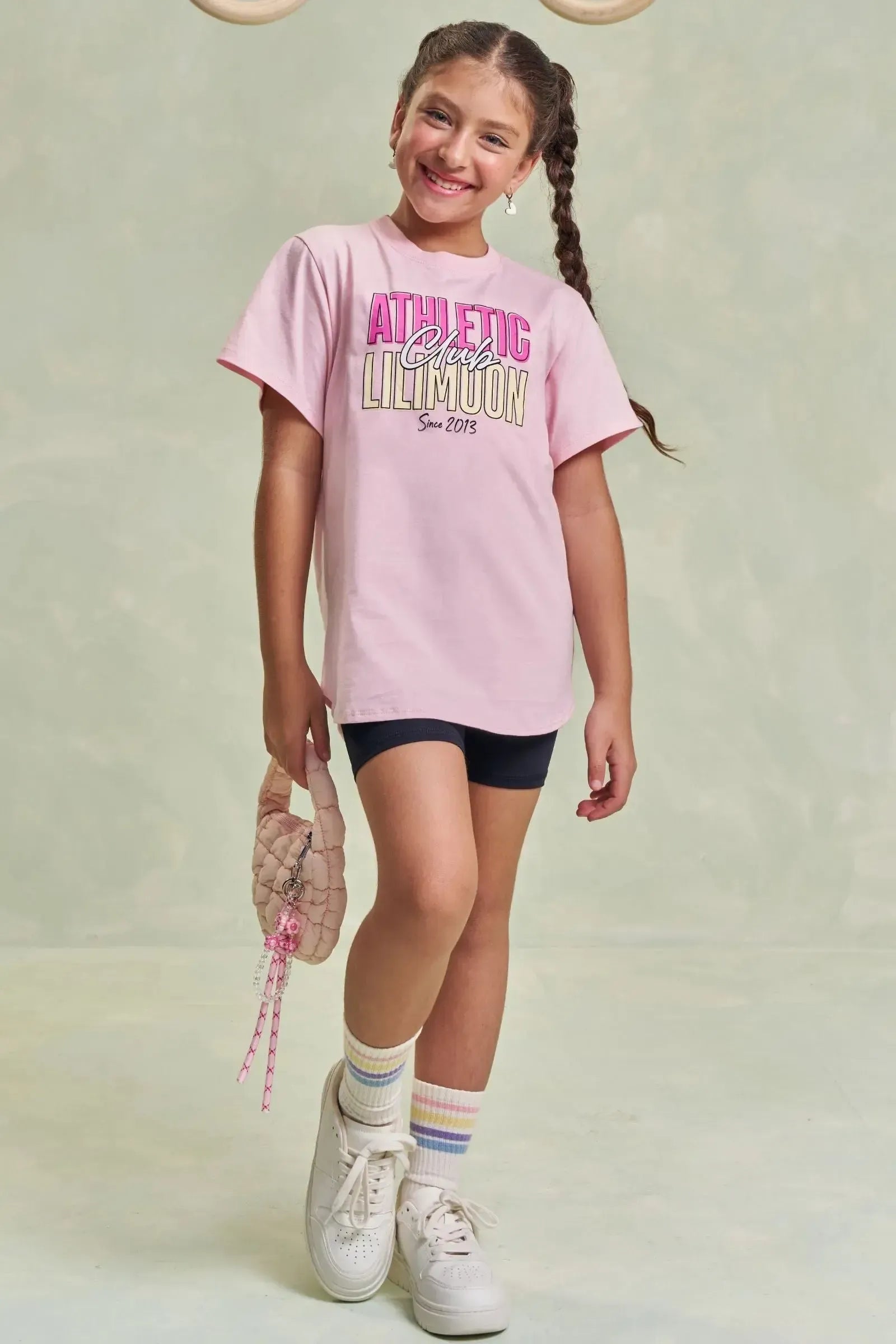 Conjunto de Camiseta Over em Meia Malha e Shorts em Malha Poliamida com Proteção UV 50+ 96493 Lilimoon Teen Menina