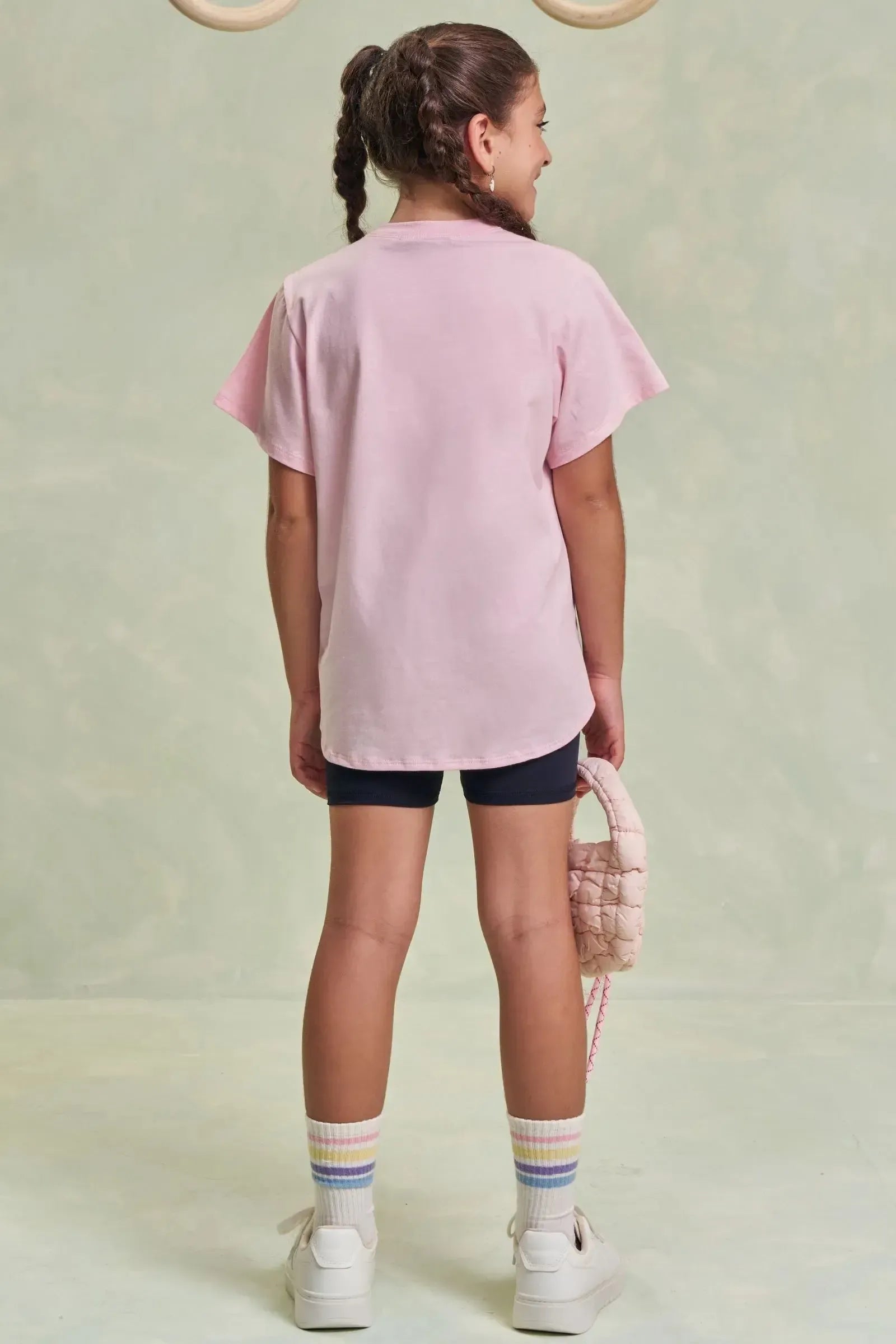 Conjunto de Camiseta Over em Meia Malha e Shorts em Malha Poliamida com Proteção UV 50+ 96493 Lilimoon Teen Menina