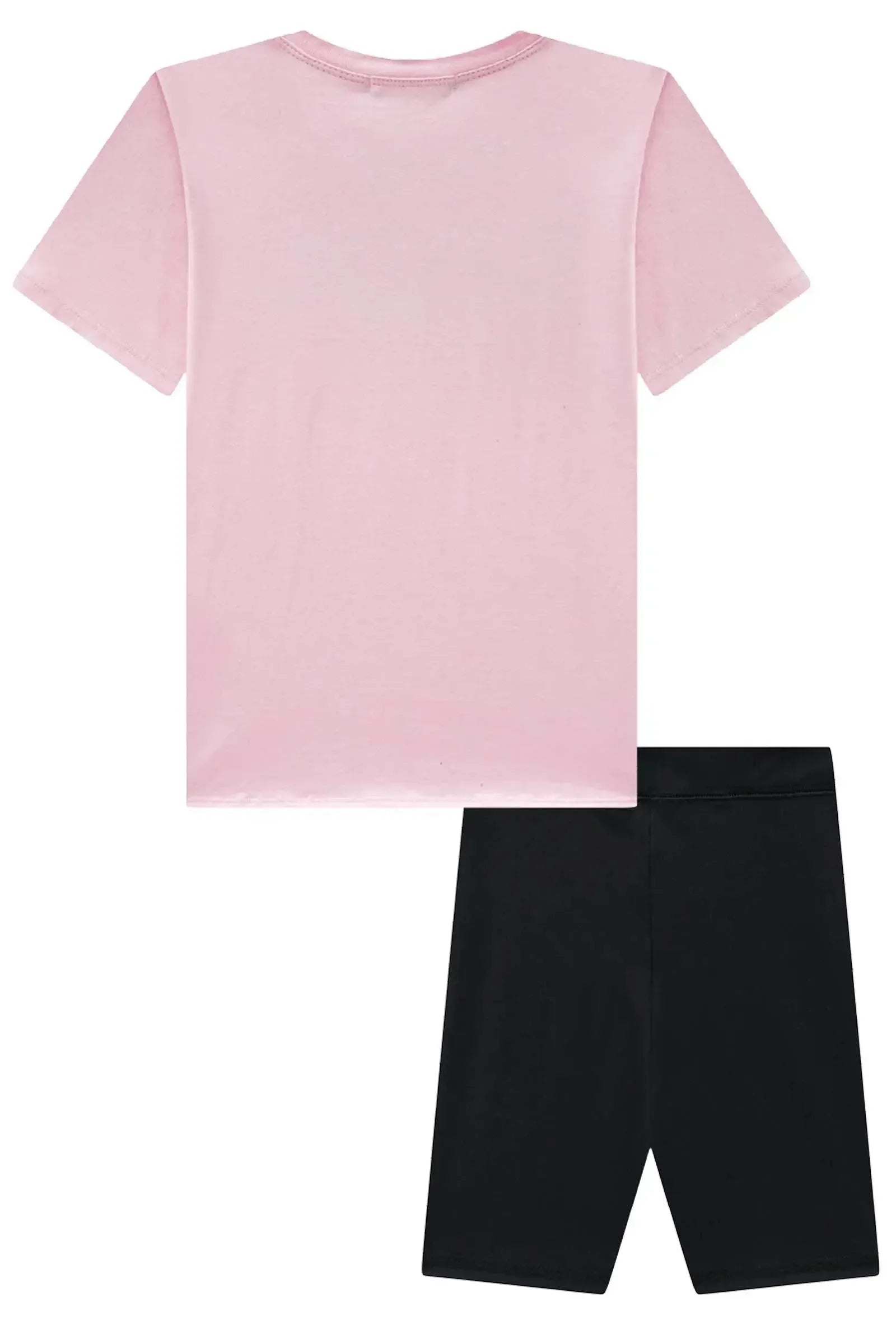 Conjunto de Camiseta Over em Meia Malha e Shorts em Malha Poliamida com Proteção UV 50+ 96493 Lilimoon Teen Menina