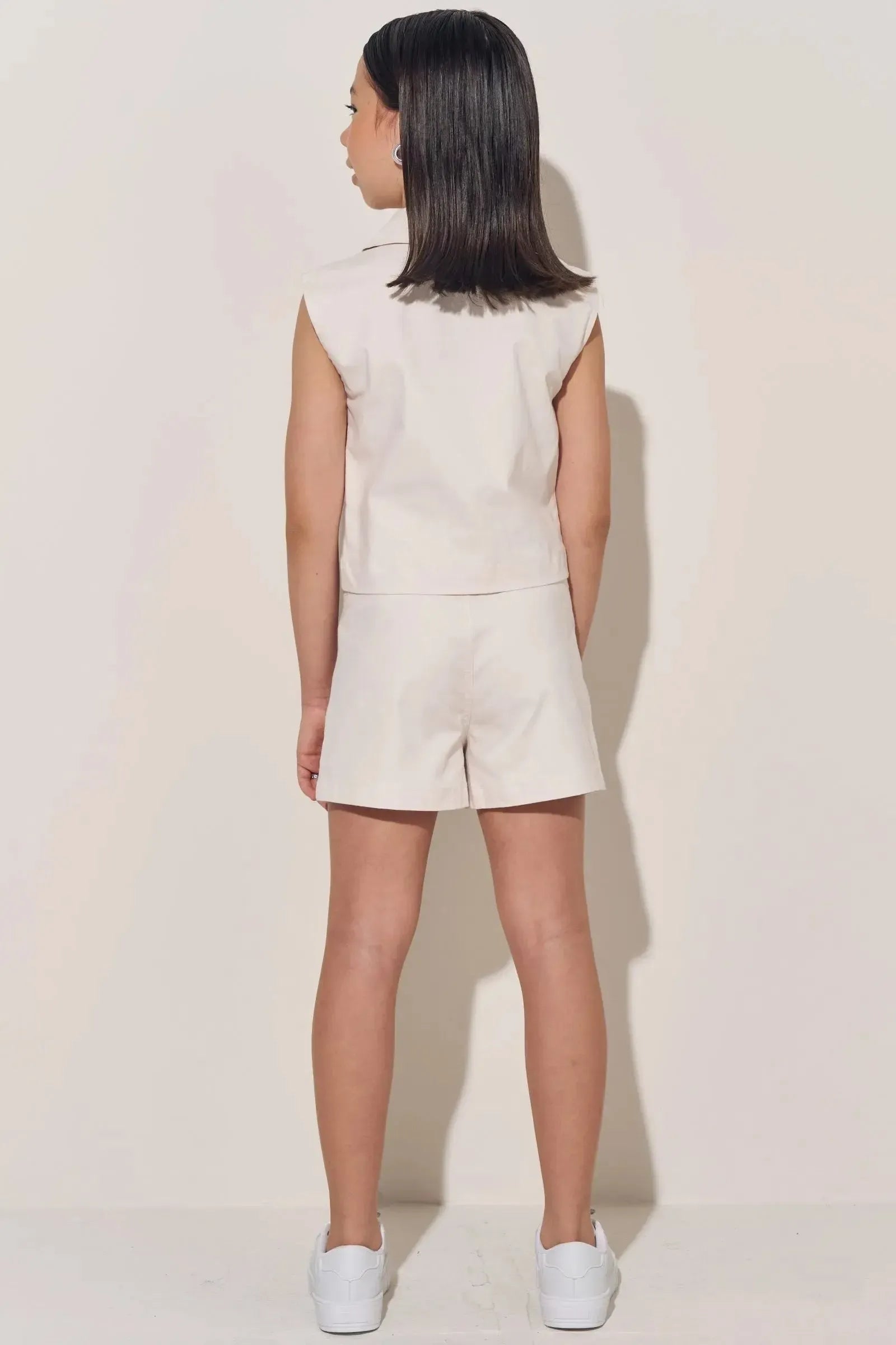 Conjunto de Colete Boxy e Shorts em Sarja com Elastano 84288 Lilimoon Teen Menina