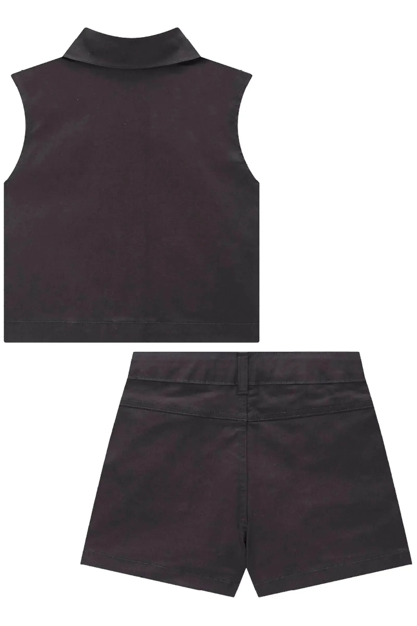 Conjunto de Colete Boxy e Shorts em Sarja com Elastano 84288 Lilimoon Teen Menina
