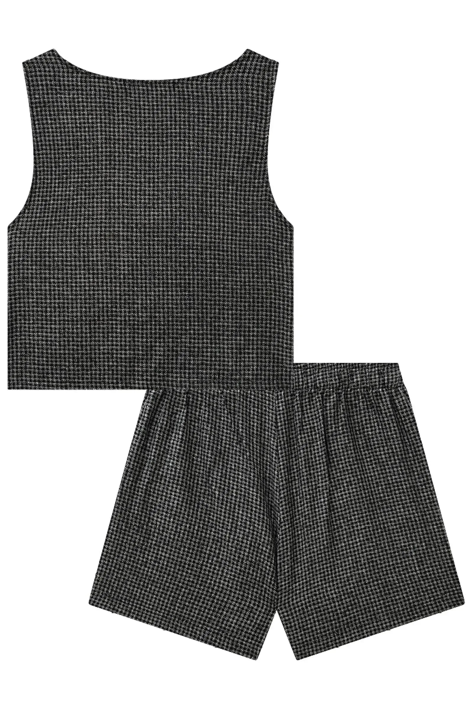 Conjunto de Colete Cropped e Short Saia em Tweed Light 83861 Lilimoon Teen Menina
