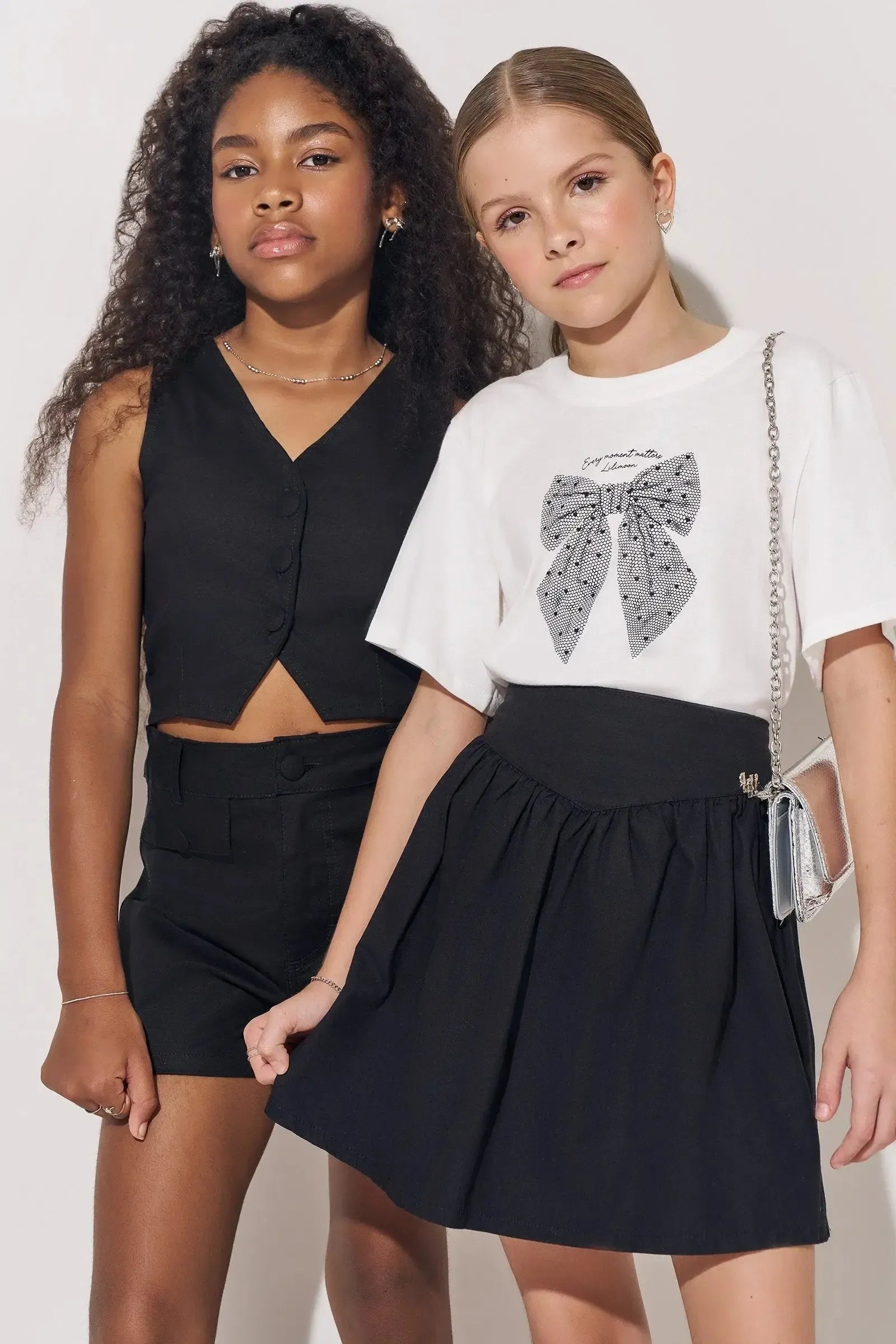 Conjunto de Colete e Shorts em Sarja com Elastano 84284 Lilimoon Teen Menina