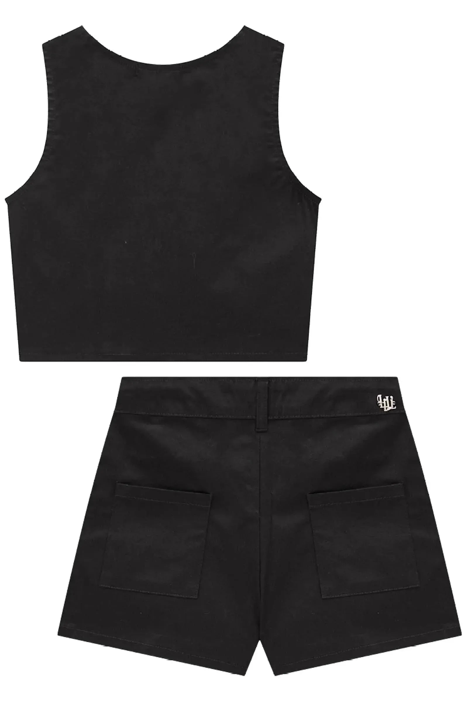 Conjunto de Colete e Shorts em Sarja com Elastano 84284 Lilimoon Teen Menina
