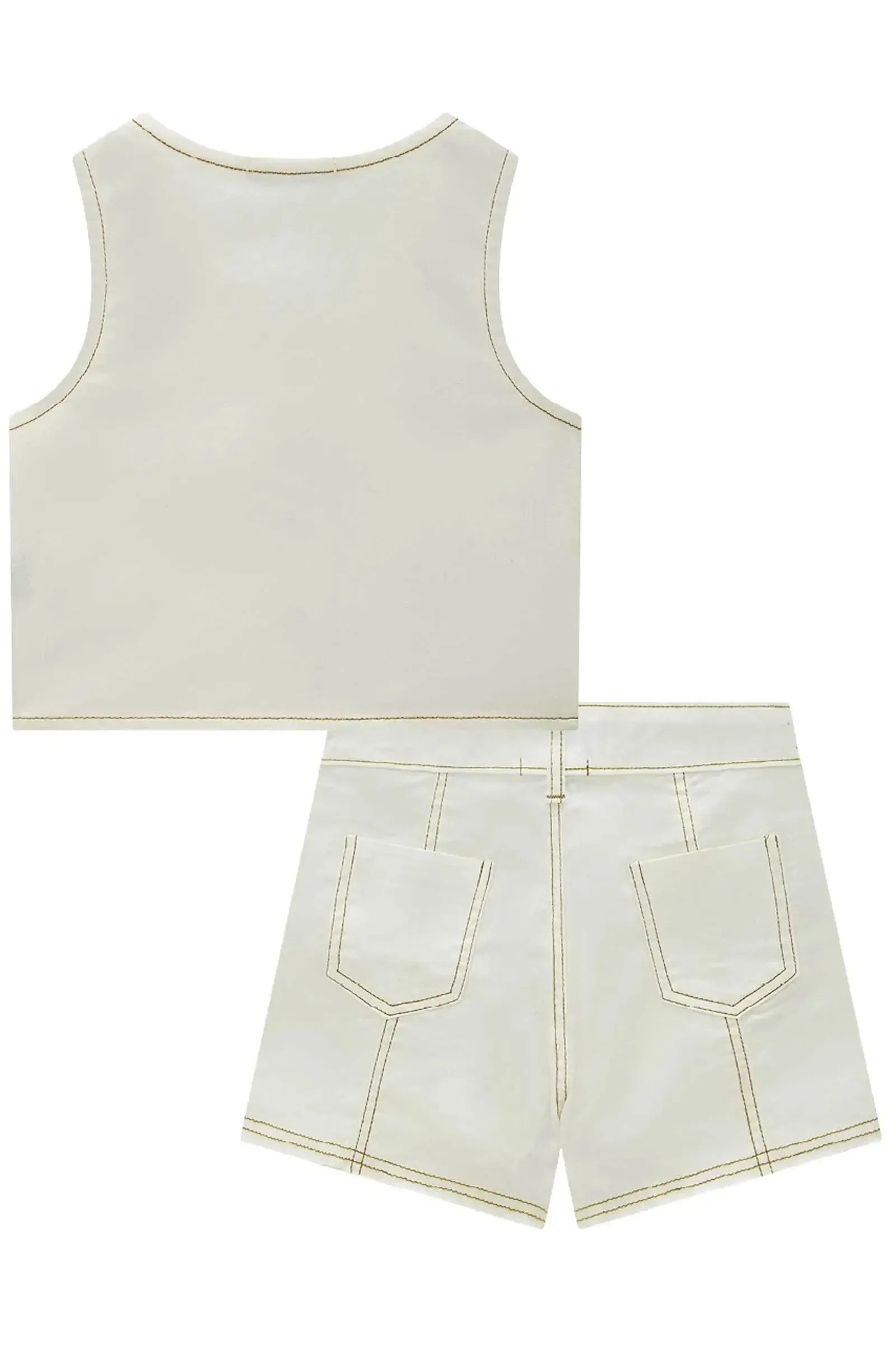 Conjunto de Colete e Shorts em Sarja com Elastano 88807 Lilimoon Teen Menina