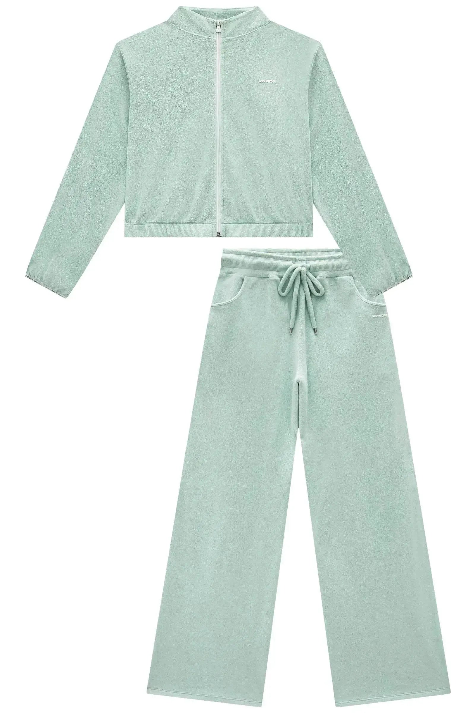 Conjunto de Jaqueta Boxy e Calça Wide Leg em Fleece 91992 Vic&Vicky Teen Menina